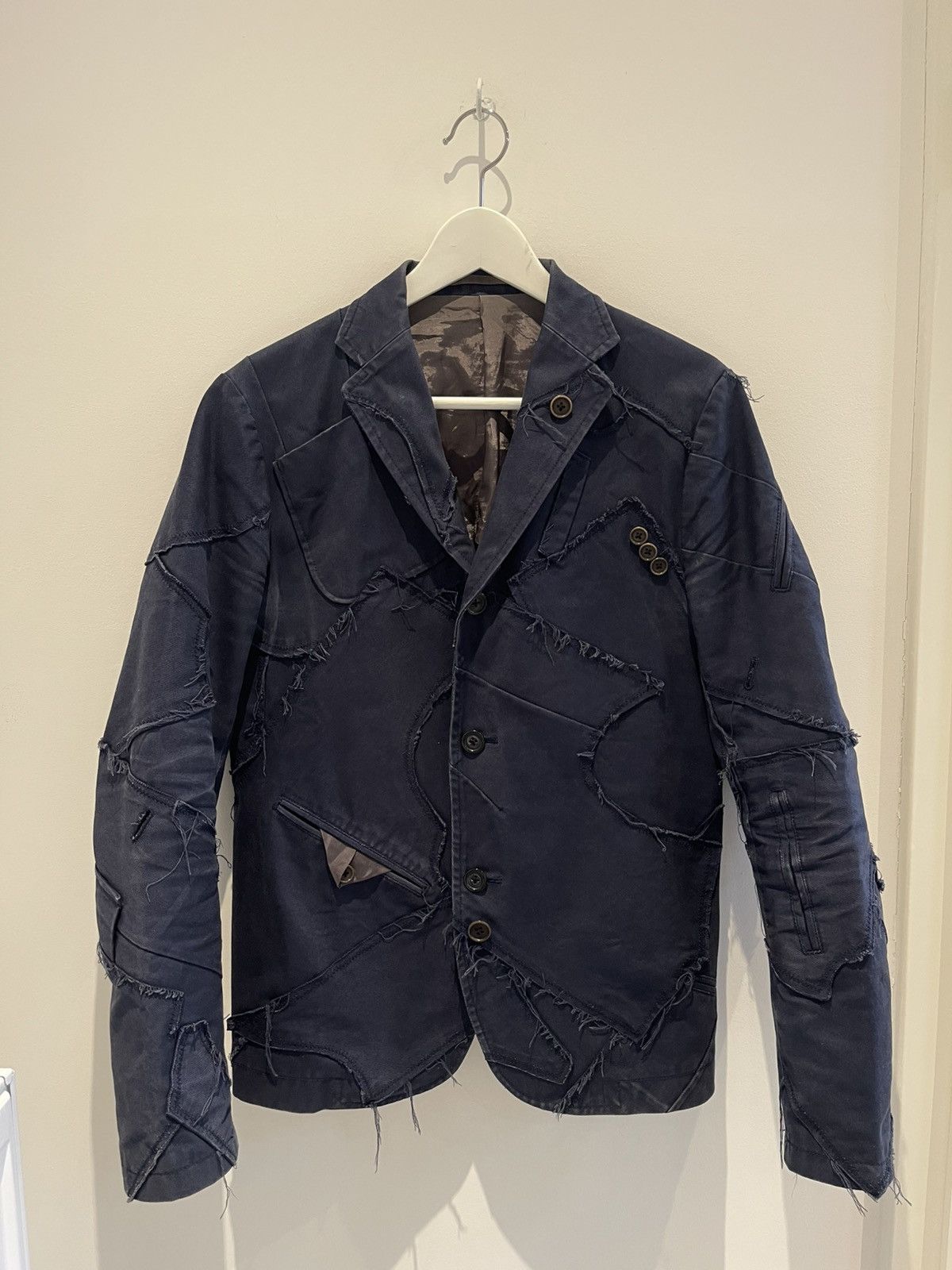 Kolor Kolor SS11 Navy Raw Edges Reconstructed Blazer Size US S / EU 44-46 / 1 - 2 Thumbnail
