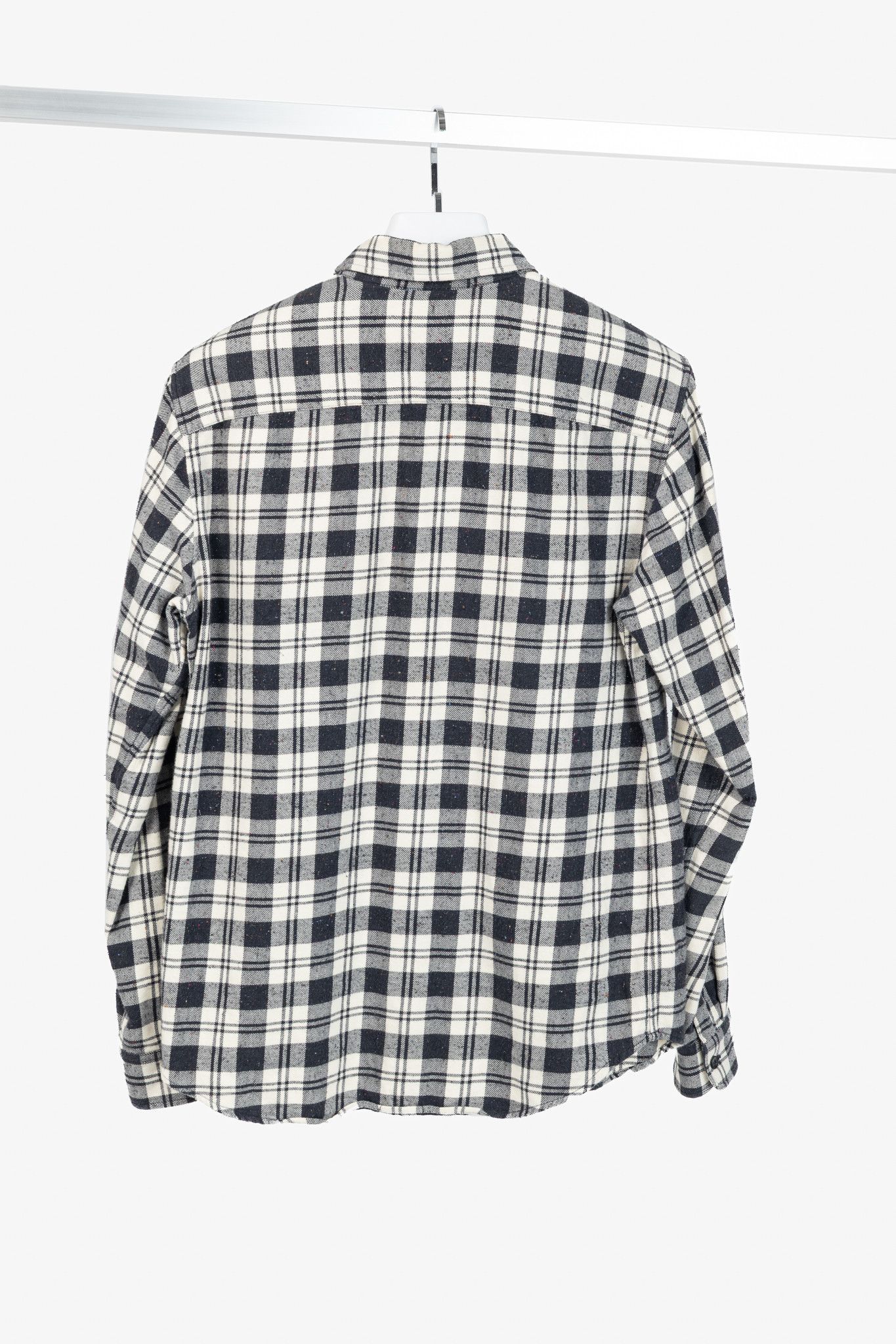 A.P.C. A.P.C. Navy & White Plaid-Flannel Buttoned Shirt Size US M / EU 48-50 / 2 - 2 Thumbnail