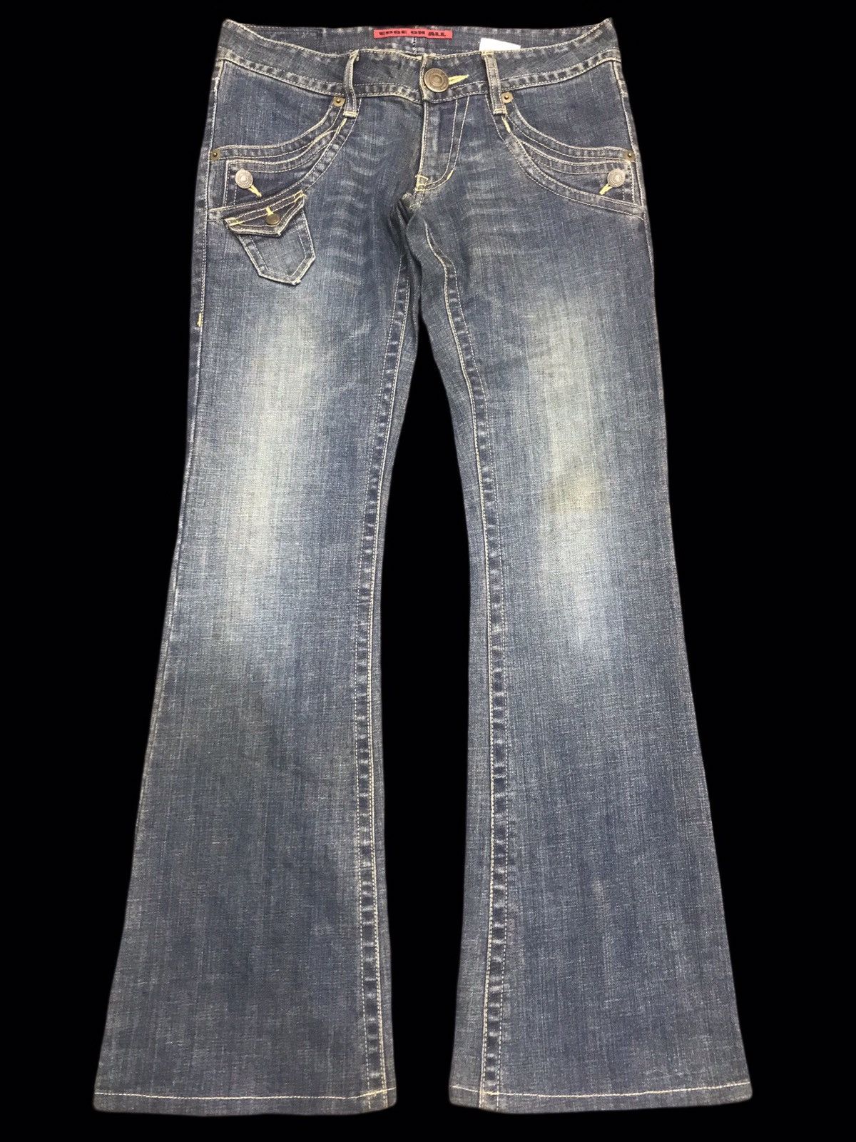 Designer × Japanese Brand 💥FLARE💥EDGE ON ALL MULTIPOCKETS FLARE DENIM F355 Size 29" - 1 Thumbnail