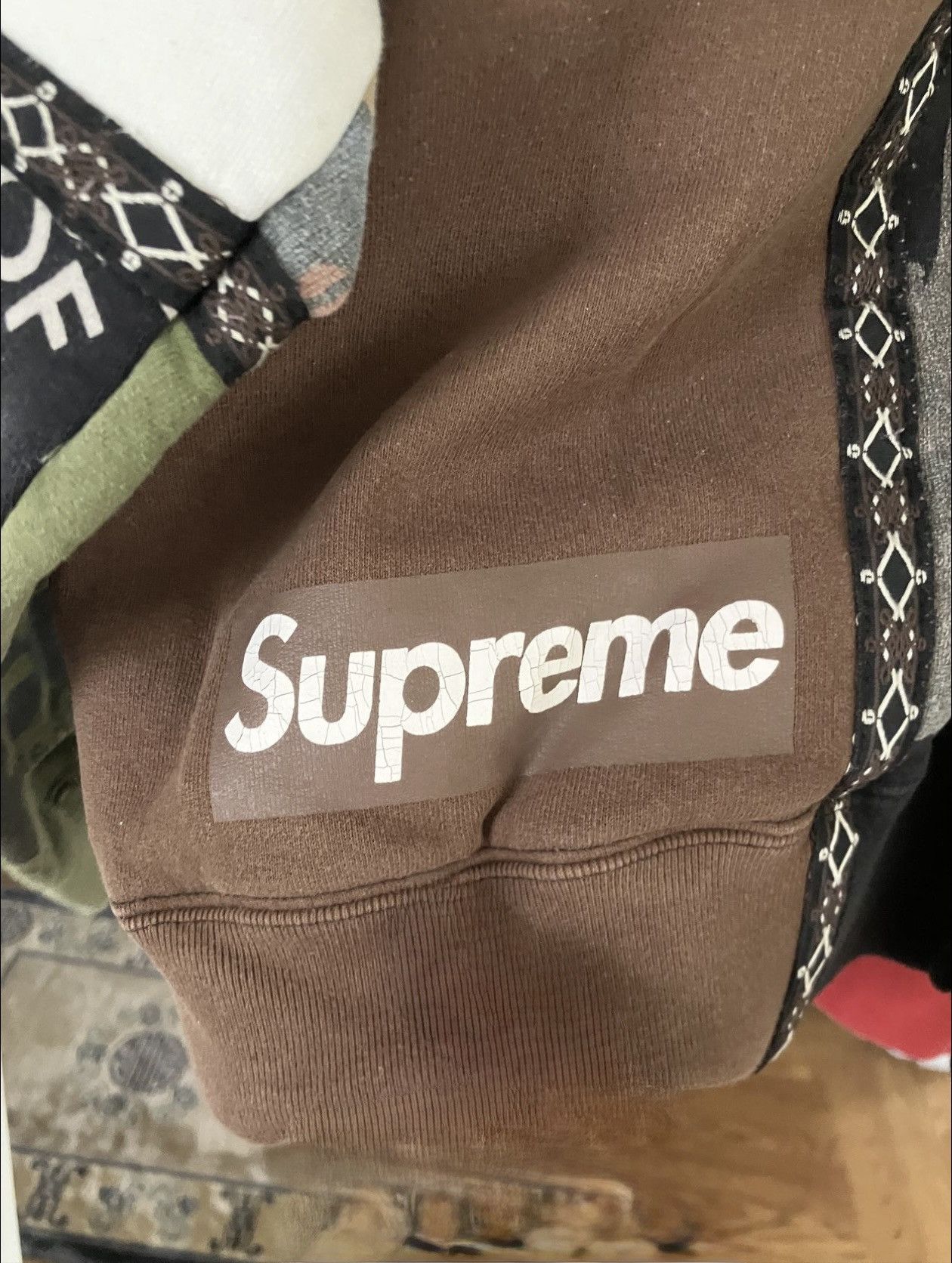 Number (N)ine × Supreme FW25 Supreme / Number (N)ine Patchwork Hooded Sweatshirt Size US XL / EU 56 / 4 - 5 Thumbnail