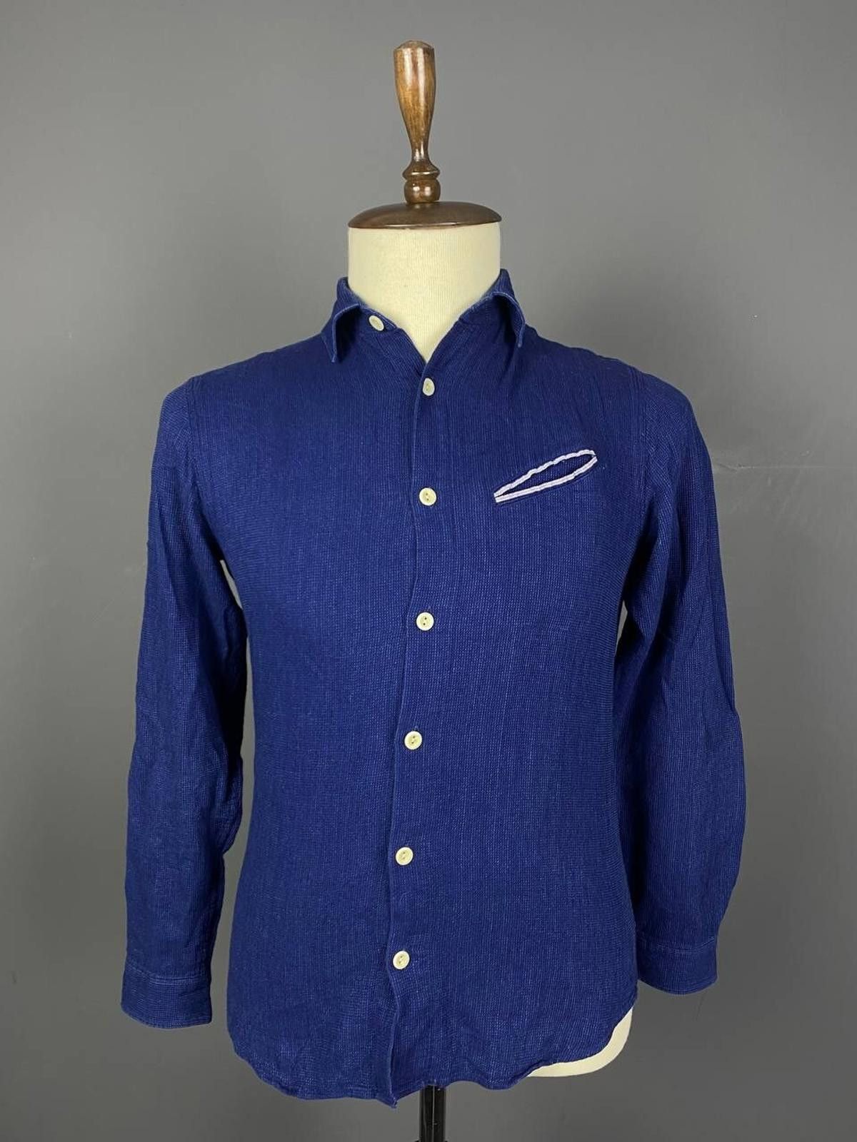 Folk Folk Blue Long Sleeve Button Down Summer Shirt Size 2 Size US M / EU 48-50 / 2 - 1 Thumbnail