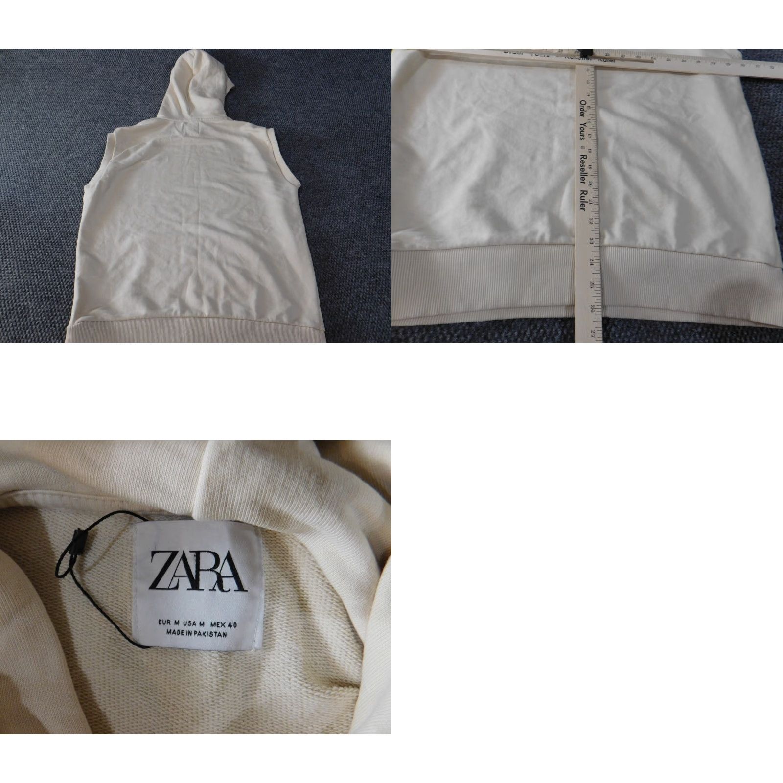 Zara Zara Hoodie Mens Medium Beige Pullover Knit Zip Pockets Zipper Regular Short description: Good condition but there are blemishes lower front portion Size US M / EU 48-50 / 2 - 8 Thumbnail