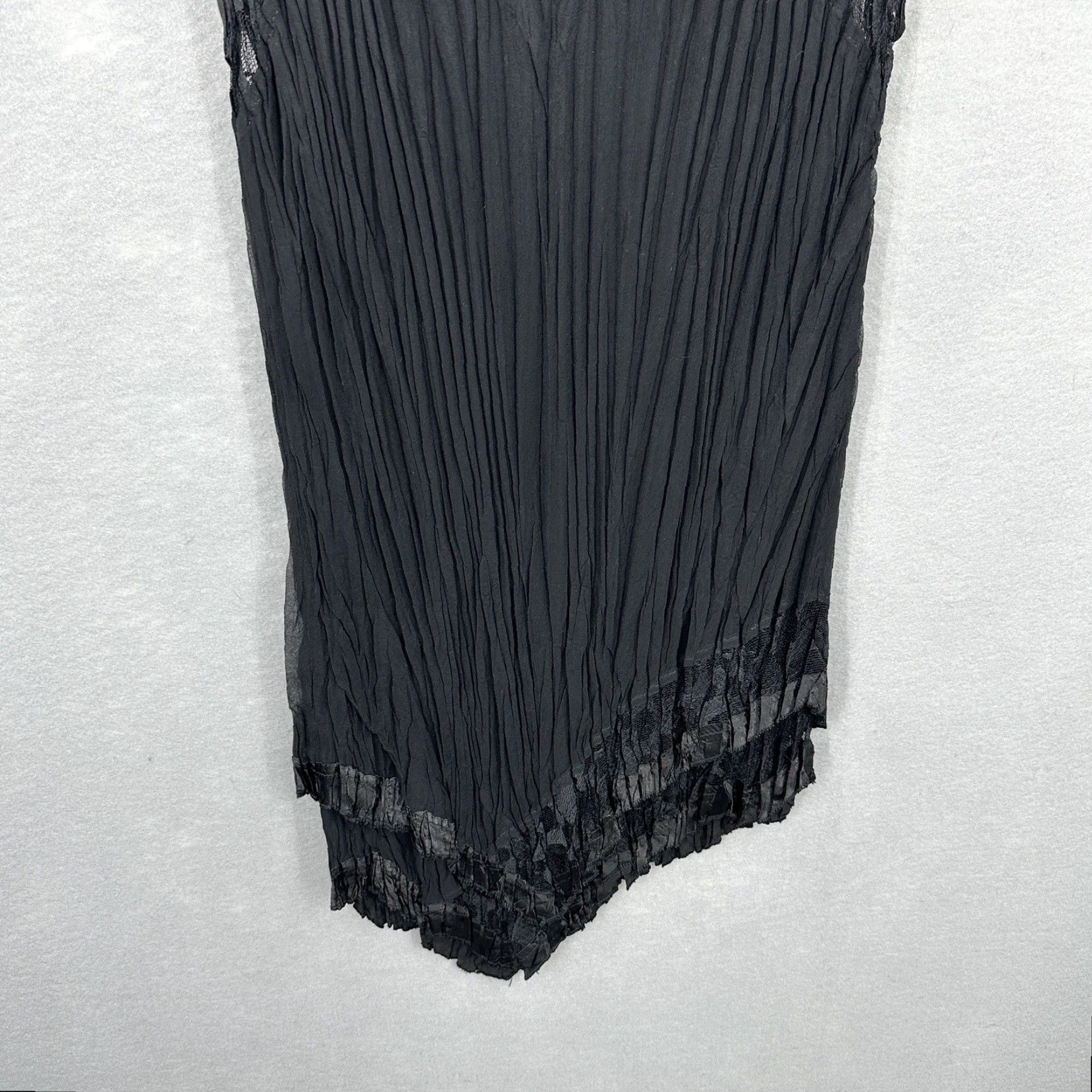 Vintage Komarov Blouse Womens Small Crinkle Lace Sleeveless Asymmetric Quiet Luxury Size S / US 4 / IT 40 - 4 Thumbnail