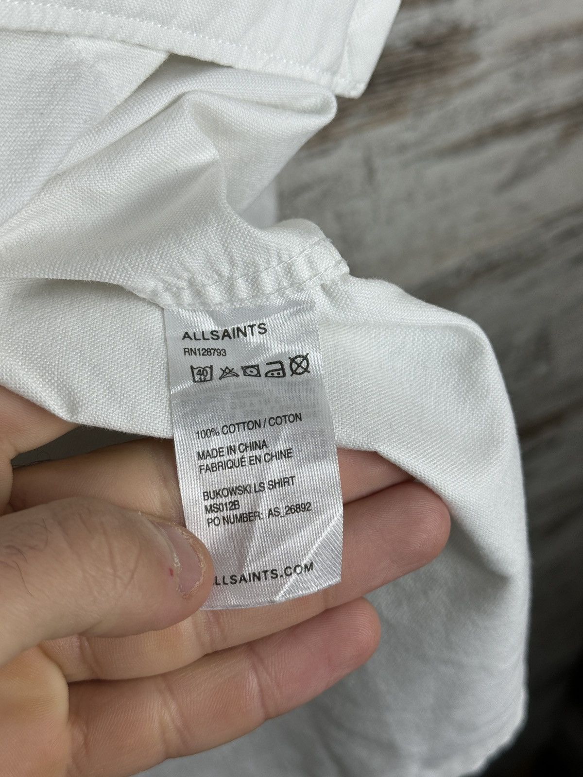 Allsaints × Japanese Brand Mens Vintage AllSaints Bukowski ls shirt button up white Size US XL / EU 56 / 4 - 7 Thumbnail