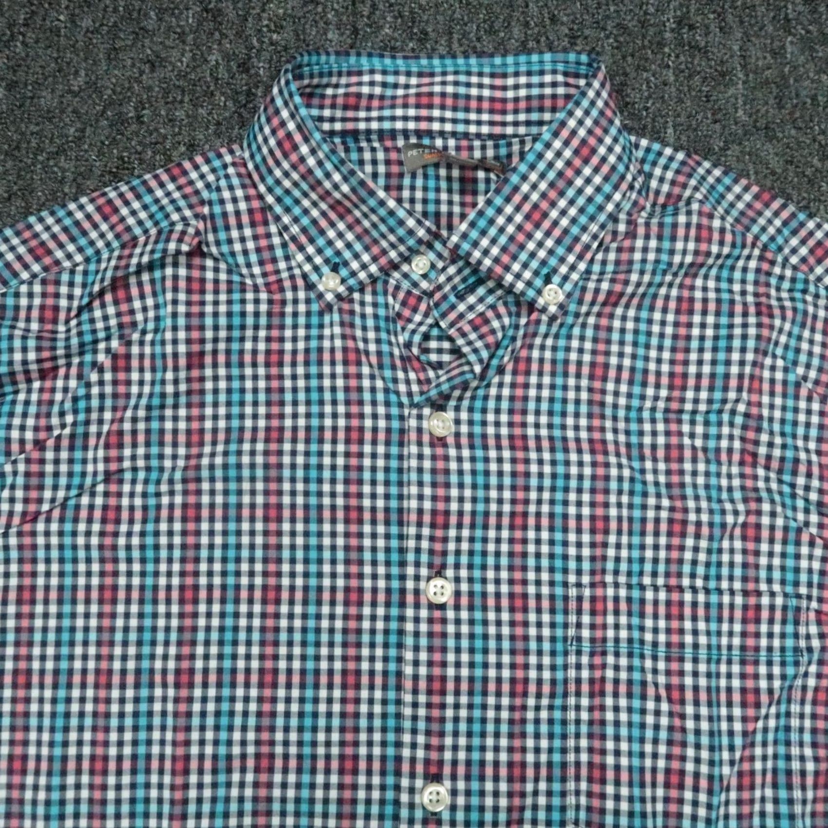 Peter Millar Peter Millar Shirt Men Medium Blue Red Summer Comfort Collier Plaid Button-Up Size US M / EU 48-50 / 2 - 2 Thumbnail