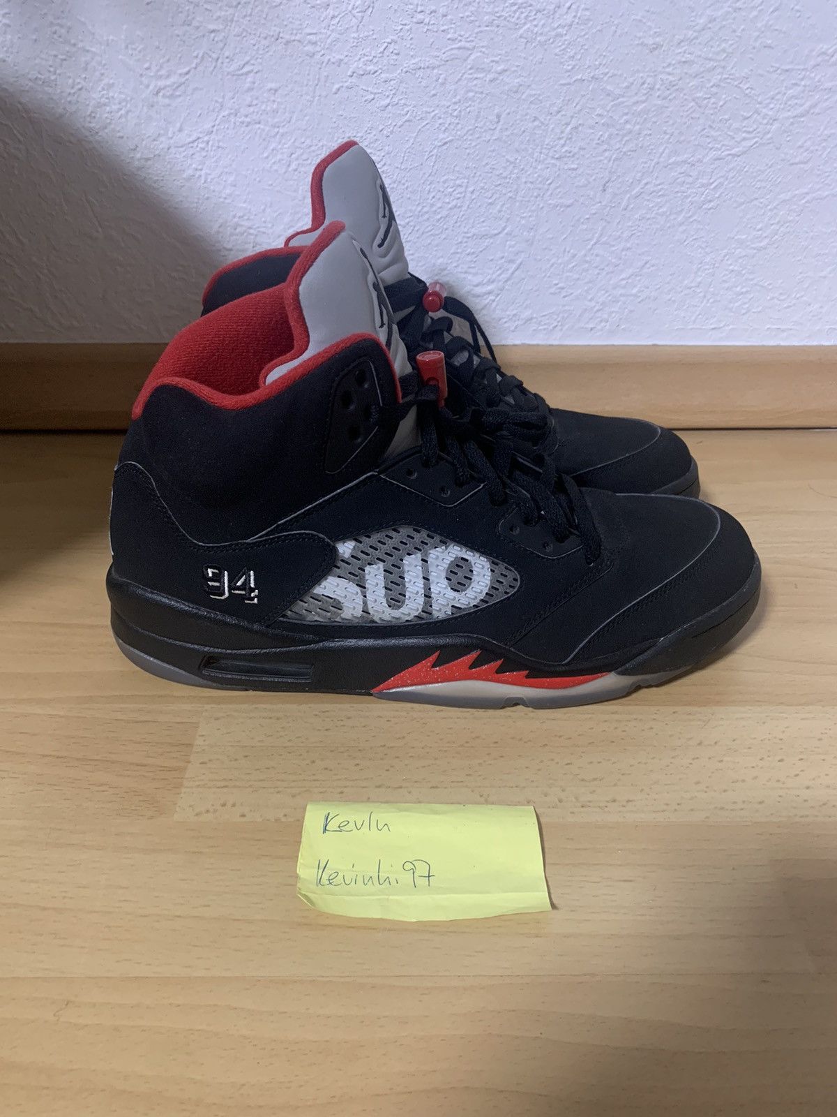 image of Jordan Supreme Jordan V Black Shoes, Men's (Size 12)