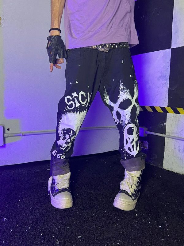Japanese Brand Goth Alt Punk Streetwear Baggy Oversize Custom Pants Y2k 666 Size US 32 / EU 48 - 1 Thumbnail
