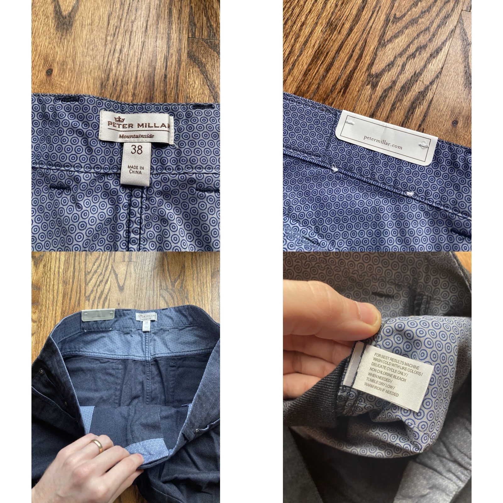 Peter Millar Peter Millar Pants Men's 38 Navy Blue Flannel 5-Pocket Flat Front Belted 34 Inseam NWT Size US 38 / EU 54 - 8 Thumbnail
