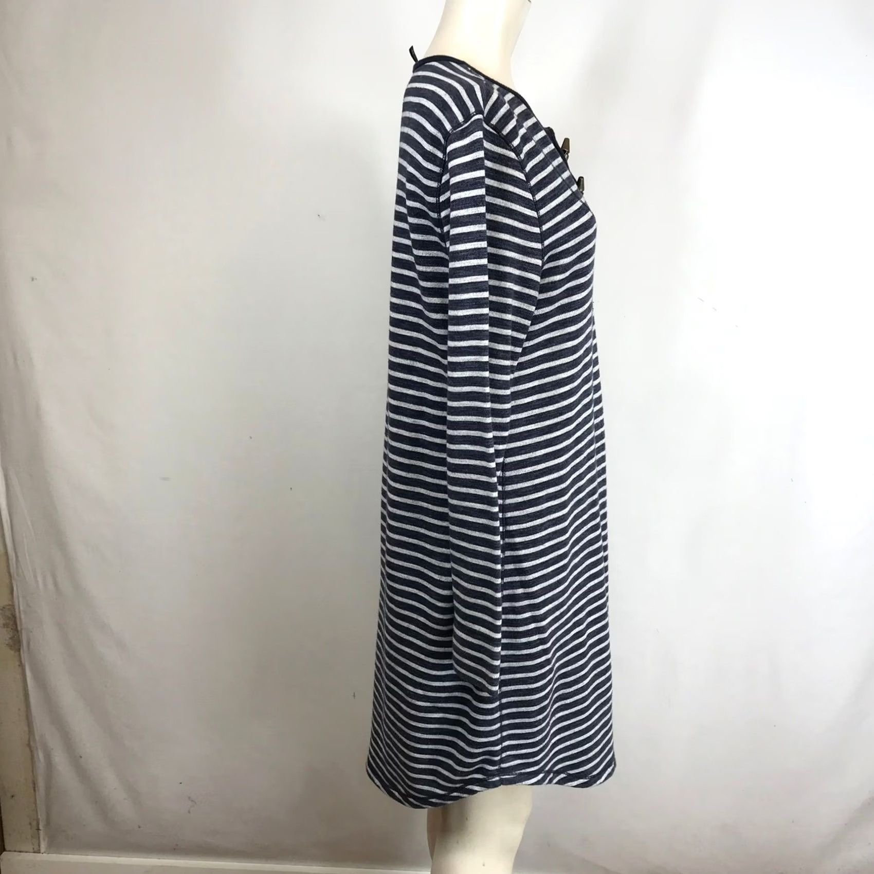 CO VINTAGE LRL Ralph Lauren Jeans Co Striped Long Sleeve Henley Dress Size L Size L / US 10 / IT 46 - 4 Thumbnail