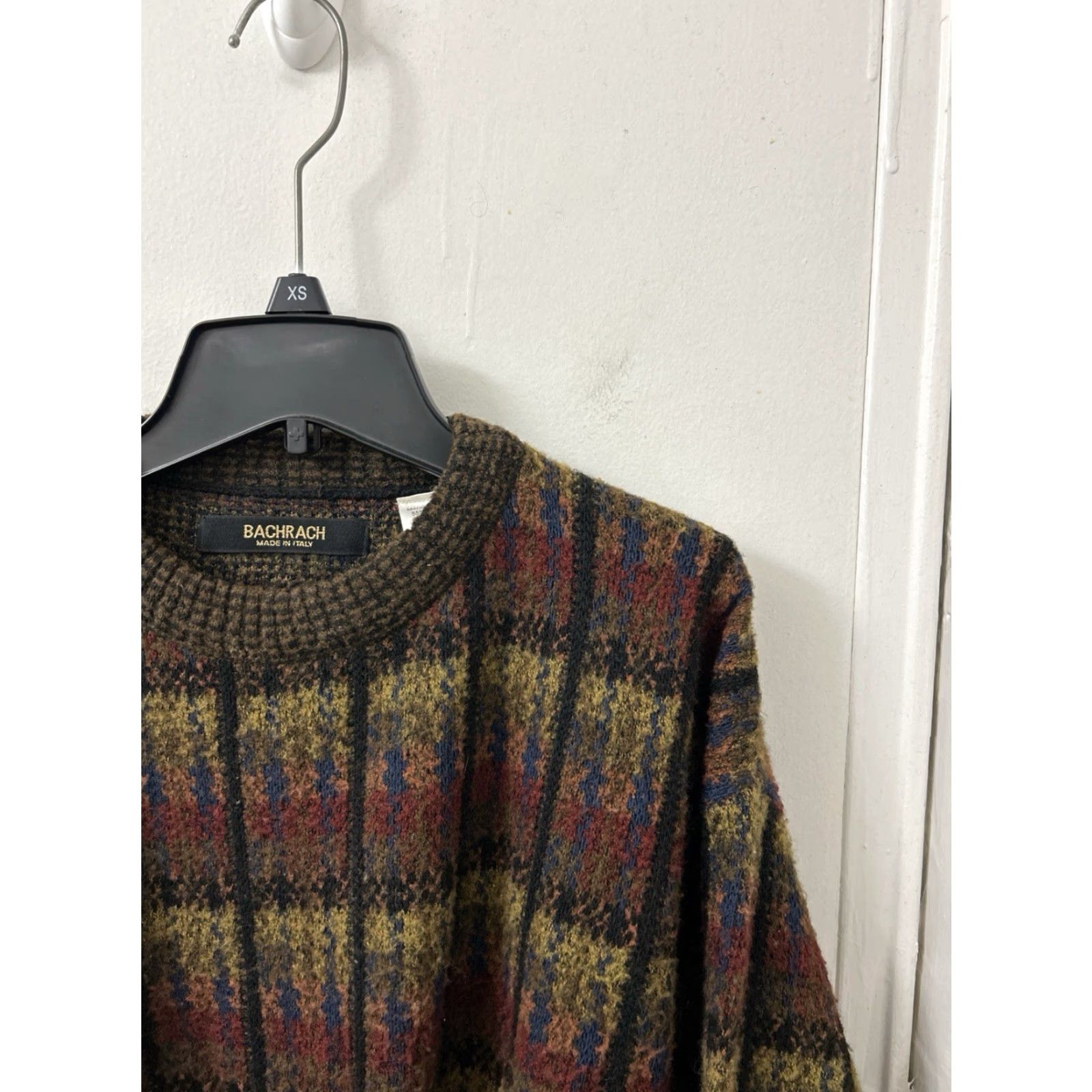 Vintage VINTAGE Bachrach Wool Sweater Mens M Brown Plaid Knit Crewneck Pullover Size US M / EU 48-50 / 2 - 4 Thumbnail