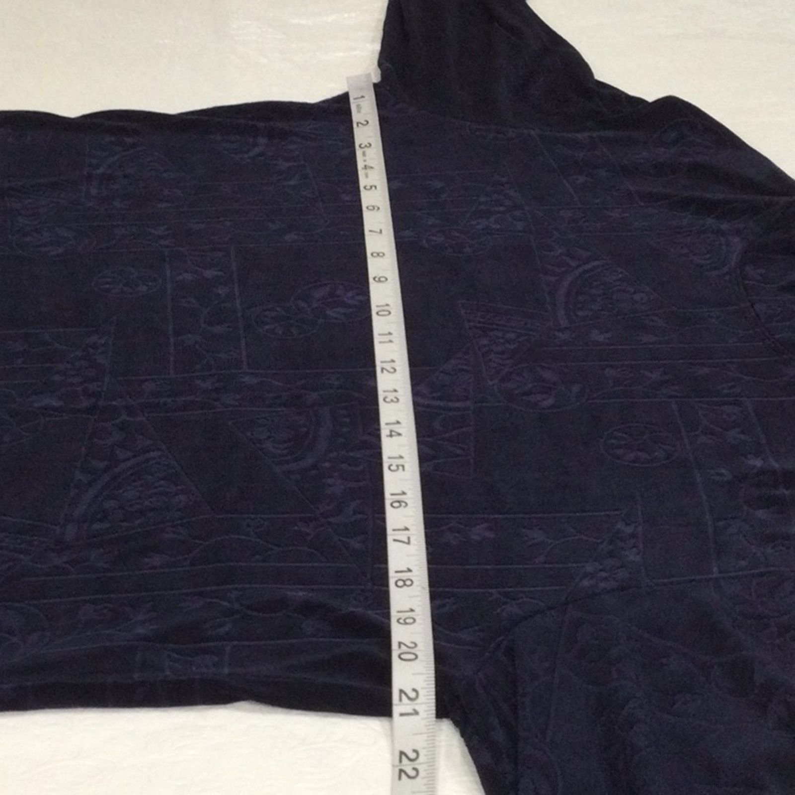 Chicos Chico's Travelers Navy Floral Long Sleeve Pullover 3/XL/16 Size XL / US 12-14 / IT 48-50 - 11 Thumbnail