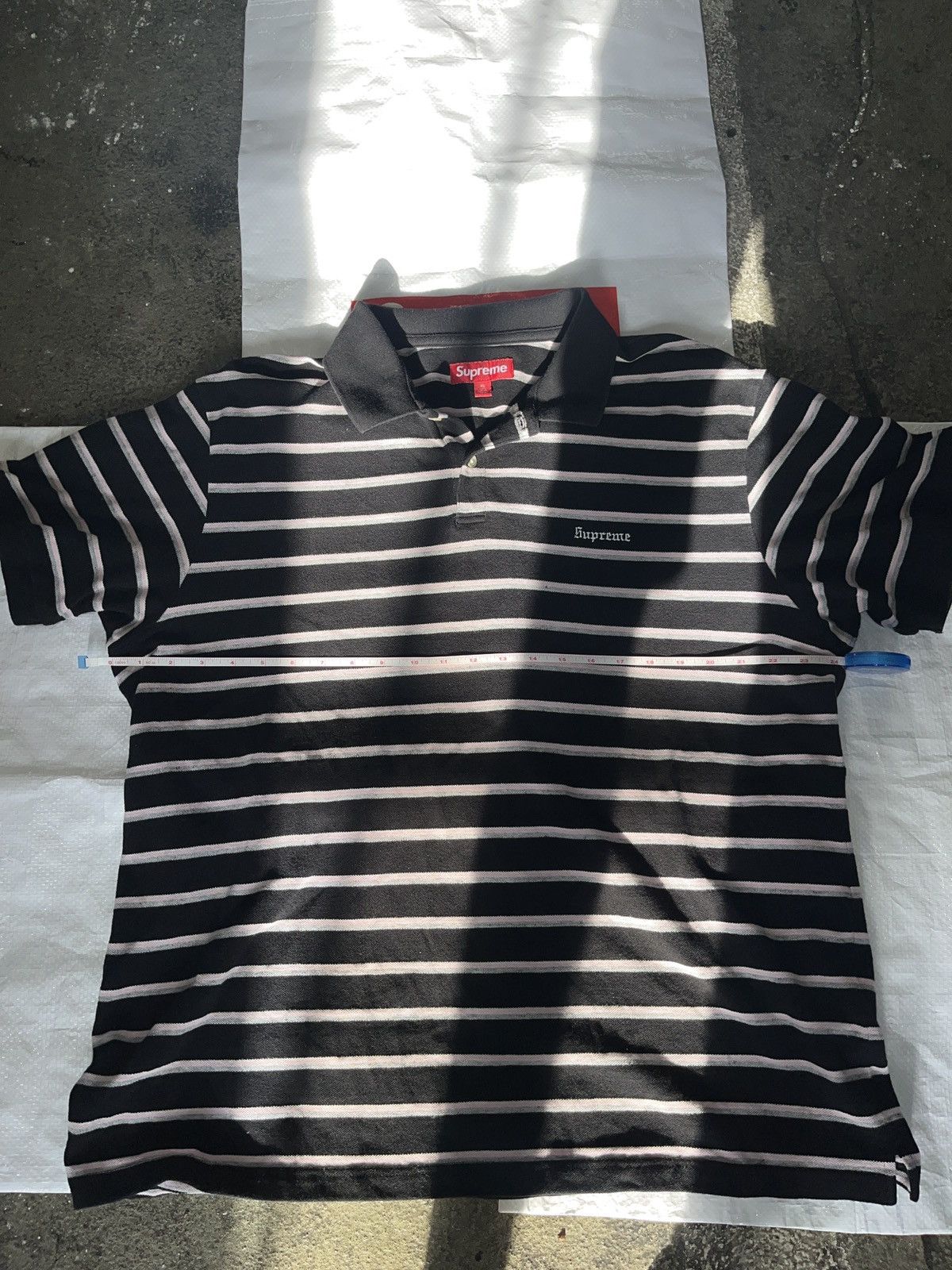 トップス Supreme Washed Stripe Polo Black XL Supreme Supreme washed stripe polo sz XL SS26 black | Grailed