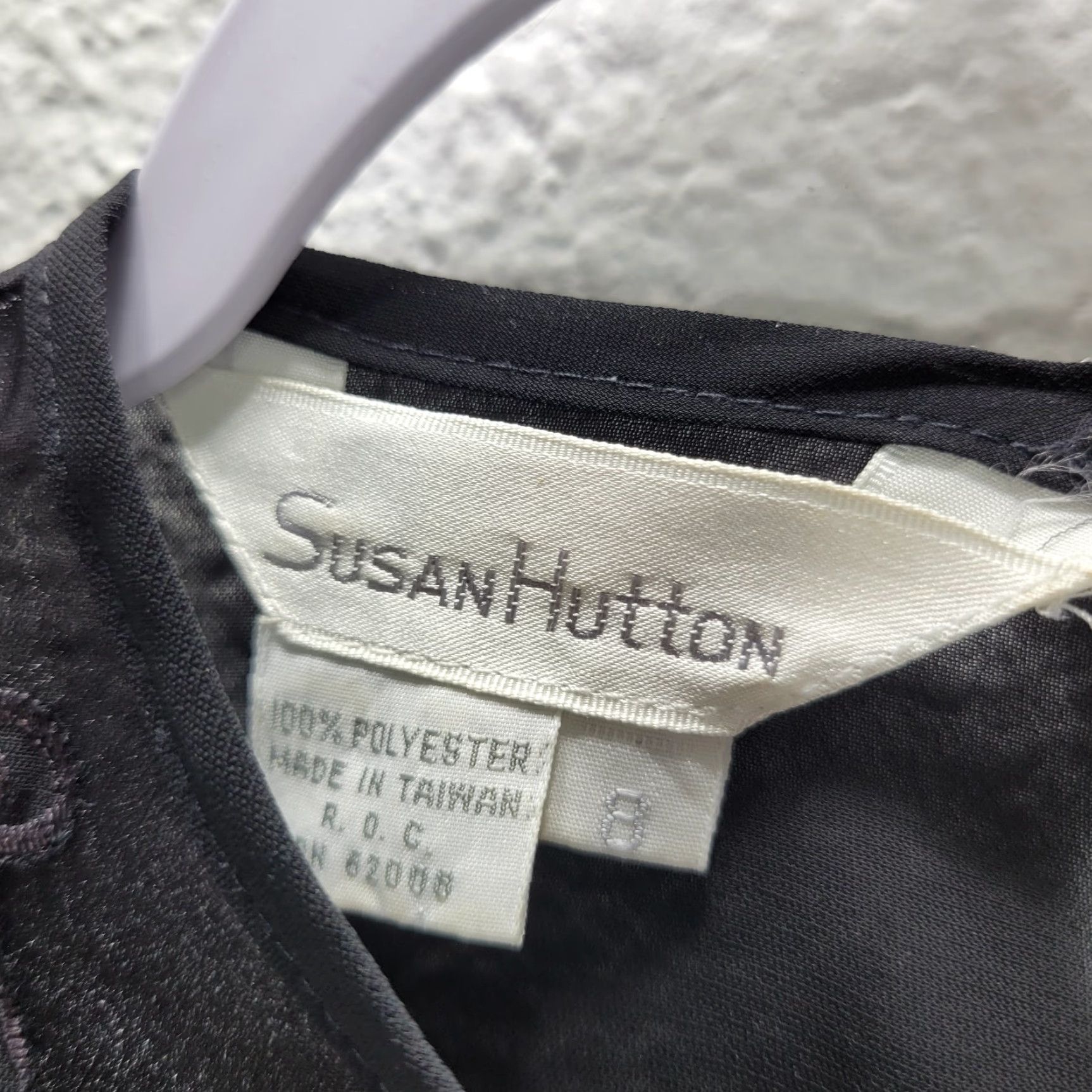 Vintage Susan Hutton Black Sheer Embroidered Blouse Shirt Long Puff Sleeve Sz 8 Women’s XS? No, keep as 8 Size M / US 6-8 / IT 42-44 - 3 Thumbnail
