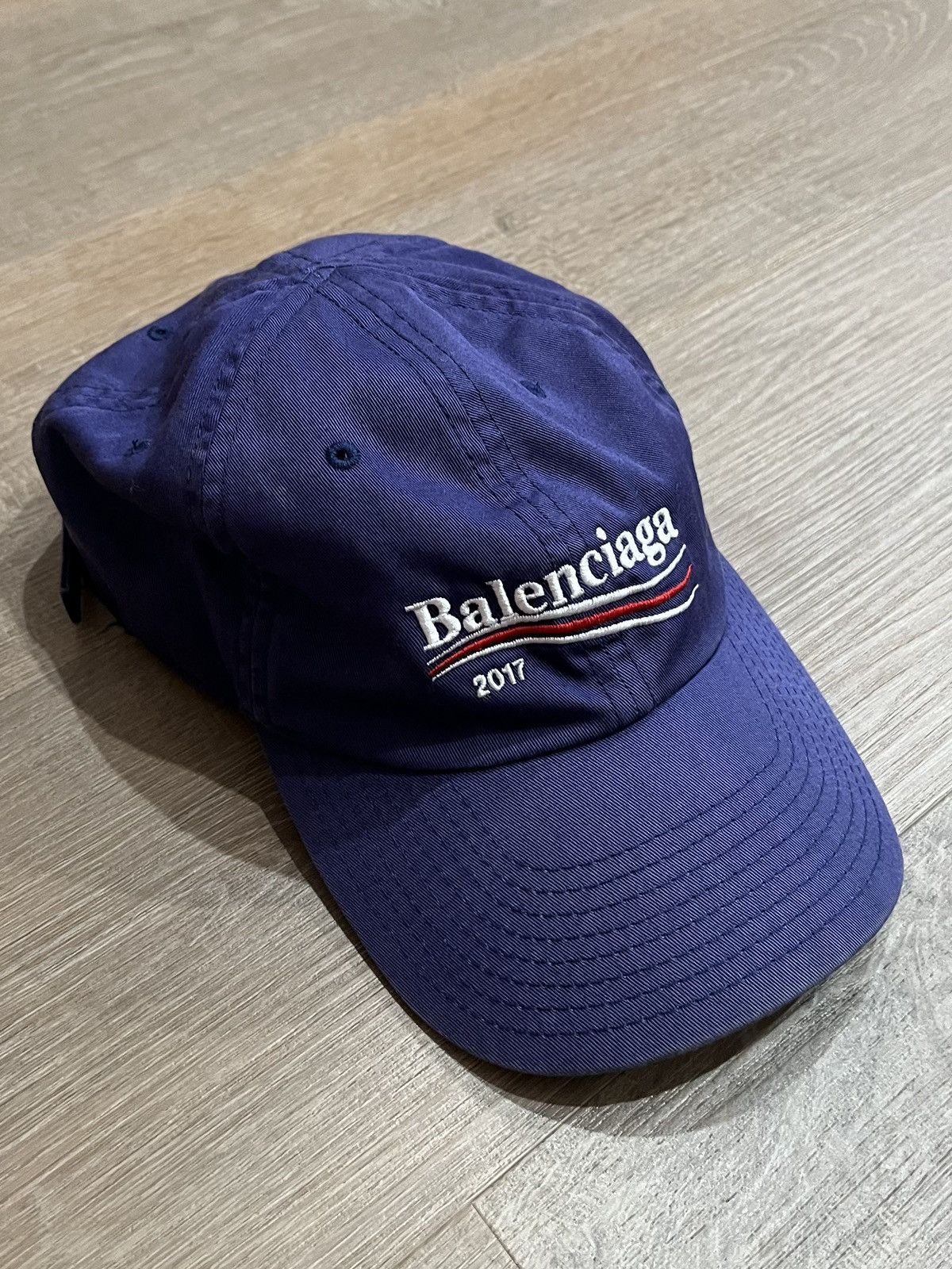 image of Balenciaga 2017 Political Campaign Baseball Cap in Blue, Men's