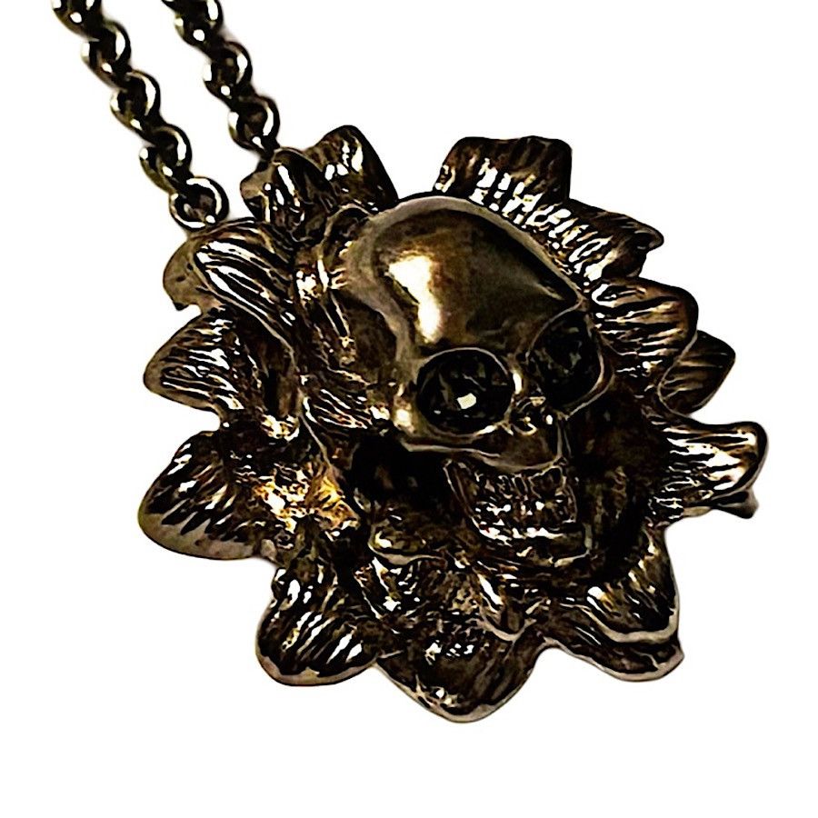Alexander McQueen Authentic McQueen Silver Plated Swarovski Skull Necklace Size ONE SIZE - 4 Thumbnail