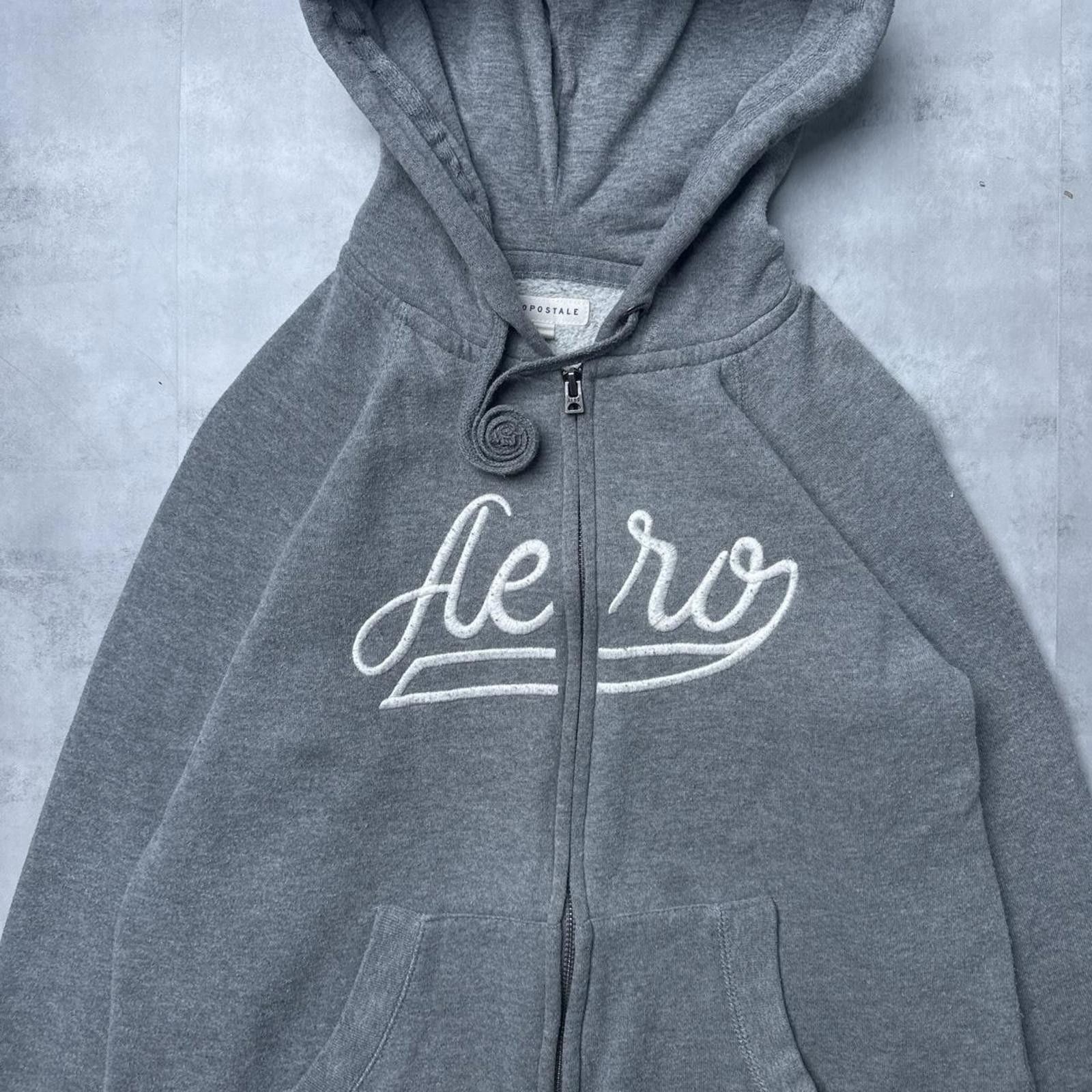 Aeropostale Y2K Aeropostale 00s Gray Zip Up Hoodie Jacket Size M / US 6-8 / IT 42-44 - 4 Thumbnail