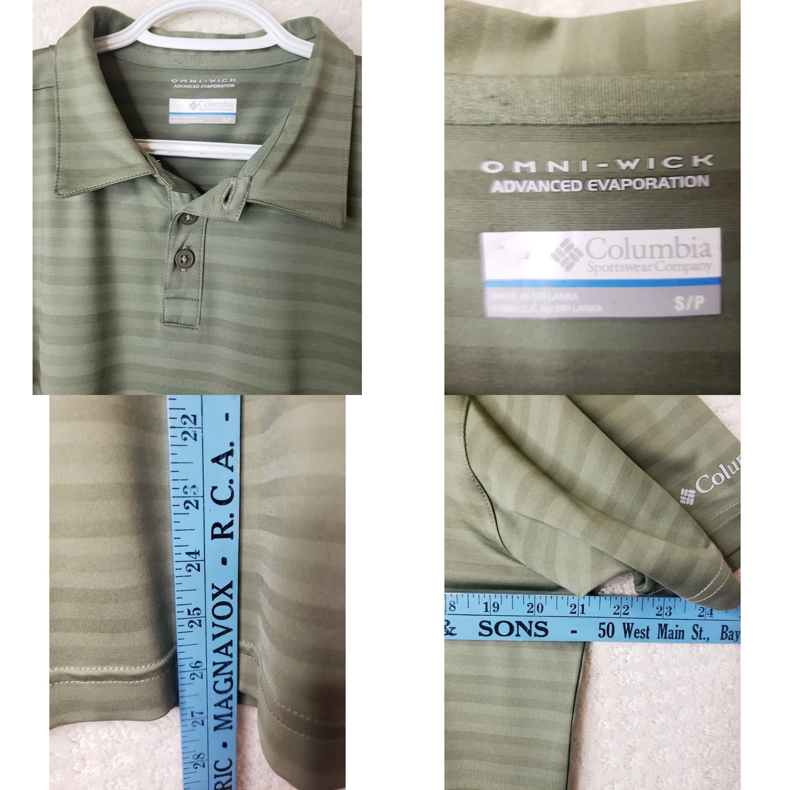 Vintage Columbia Polo Shirt Men Short Sleeve Olive Green Omni-Wick OMNI-FREEZE Buttoned Collar Size US S / EU 44-46 / 1 - 8 Thumbnail