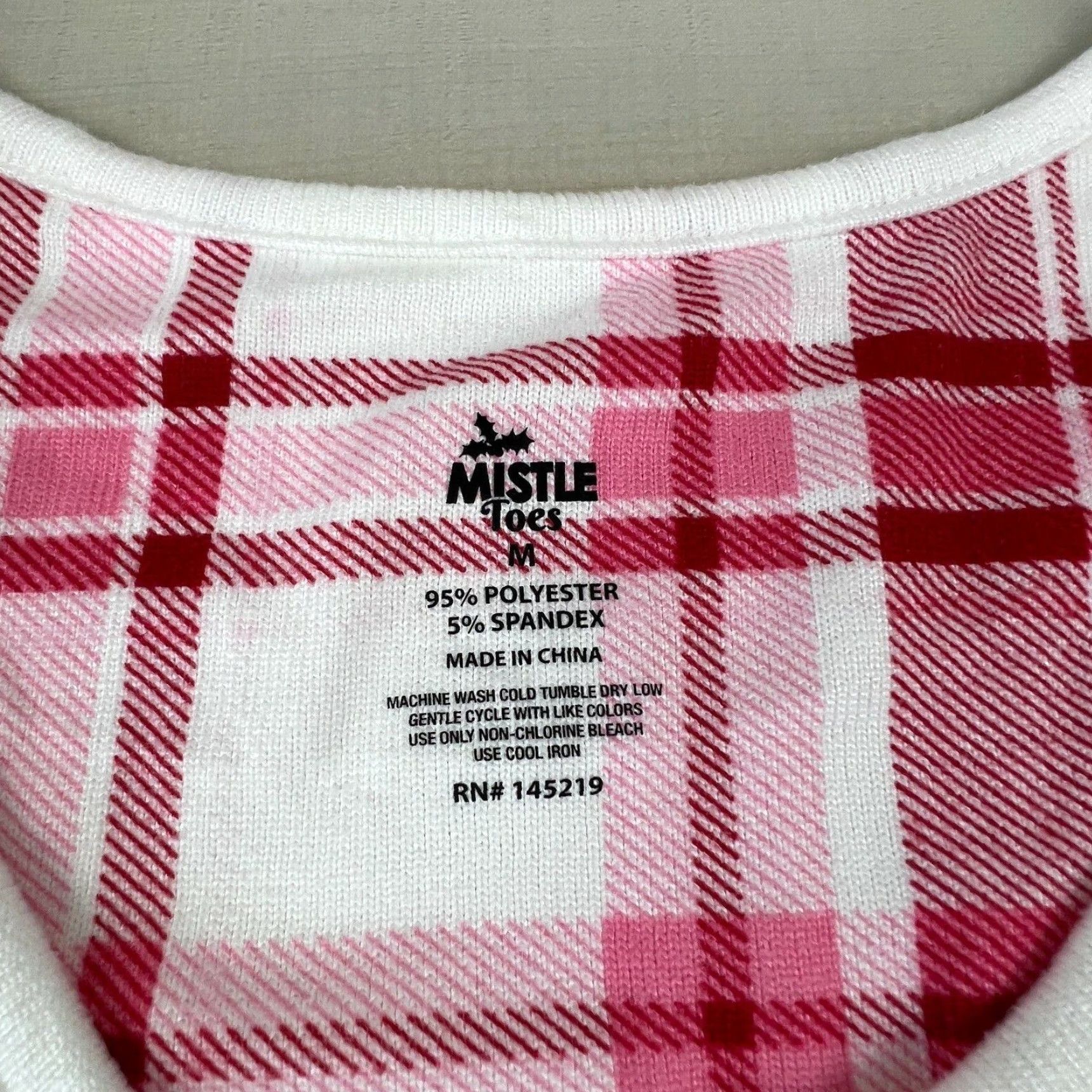 Vintage Mistle Toes Womens Pajama Top Medium Cream Christmas Merry and Bright New - Ivory - Long Sleeve Round Neck Knit Polyester Spandex 2 Piece Top Only"} Size M / US 6-8 / IT 42-44 - 3 Thumbnail