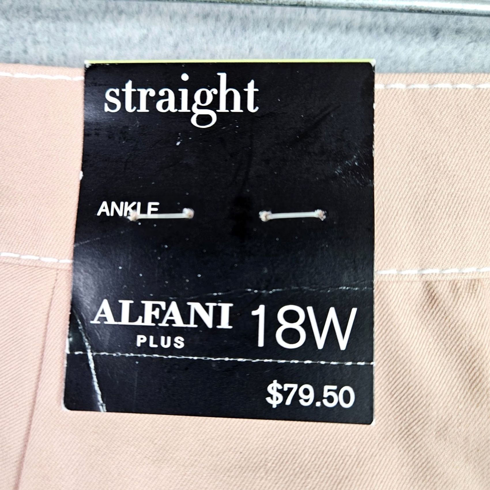 Alfani Alfani Pants Women Plus Size 18W Naked Clay Straight Ankle NWT Career Beige Solid Button Front Modern Fit Mens? Size 40" / US 18 - 3 Thumbnail