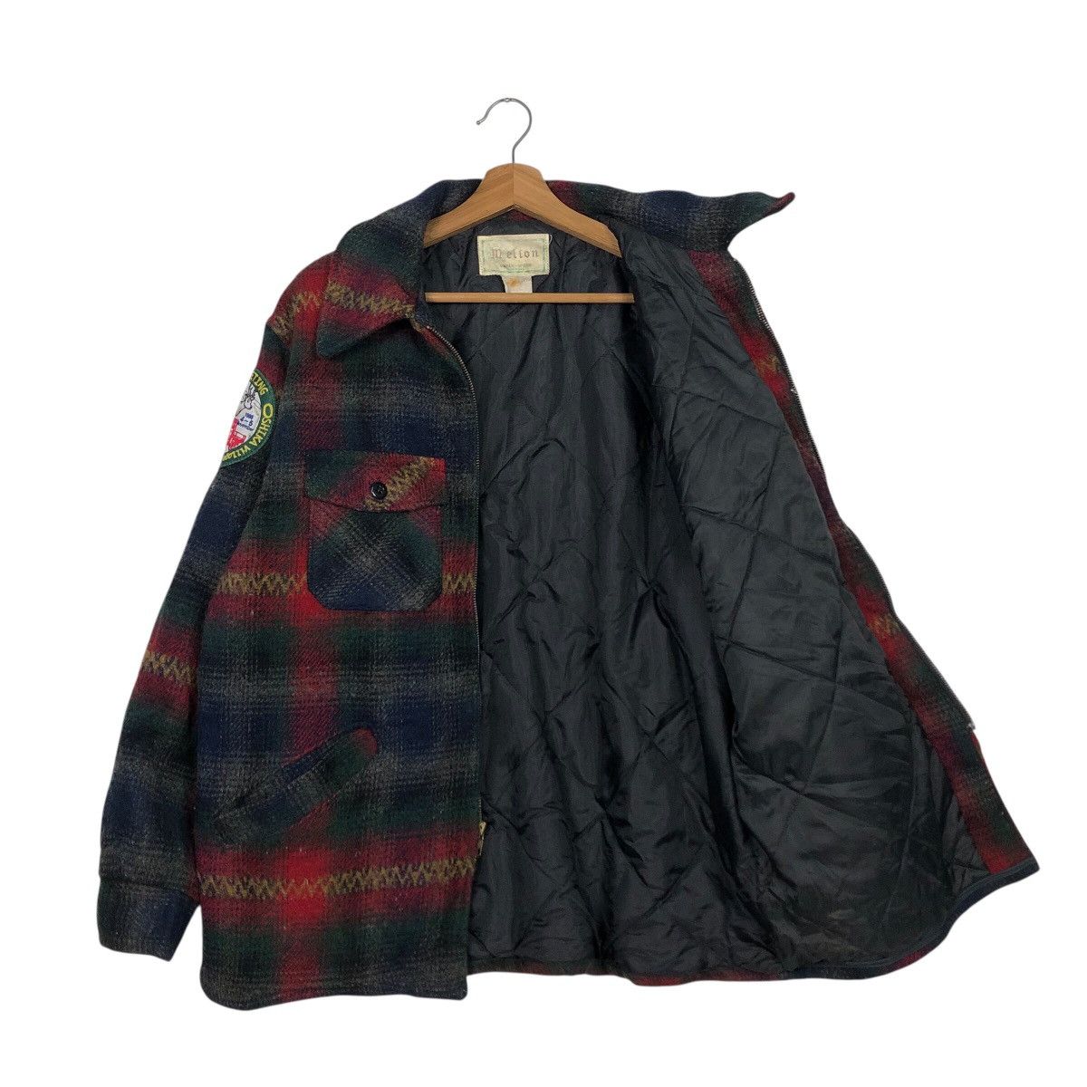 Vintage 📌Vintage Wool Work Jacket Melton Tartan Design Blanket Size US L / EU 52-54 / 3 - 15 Thumbnail