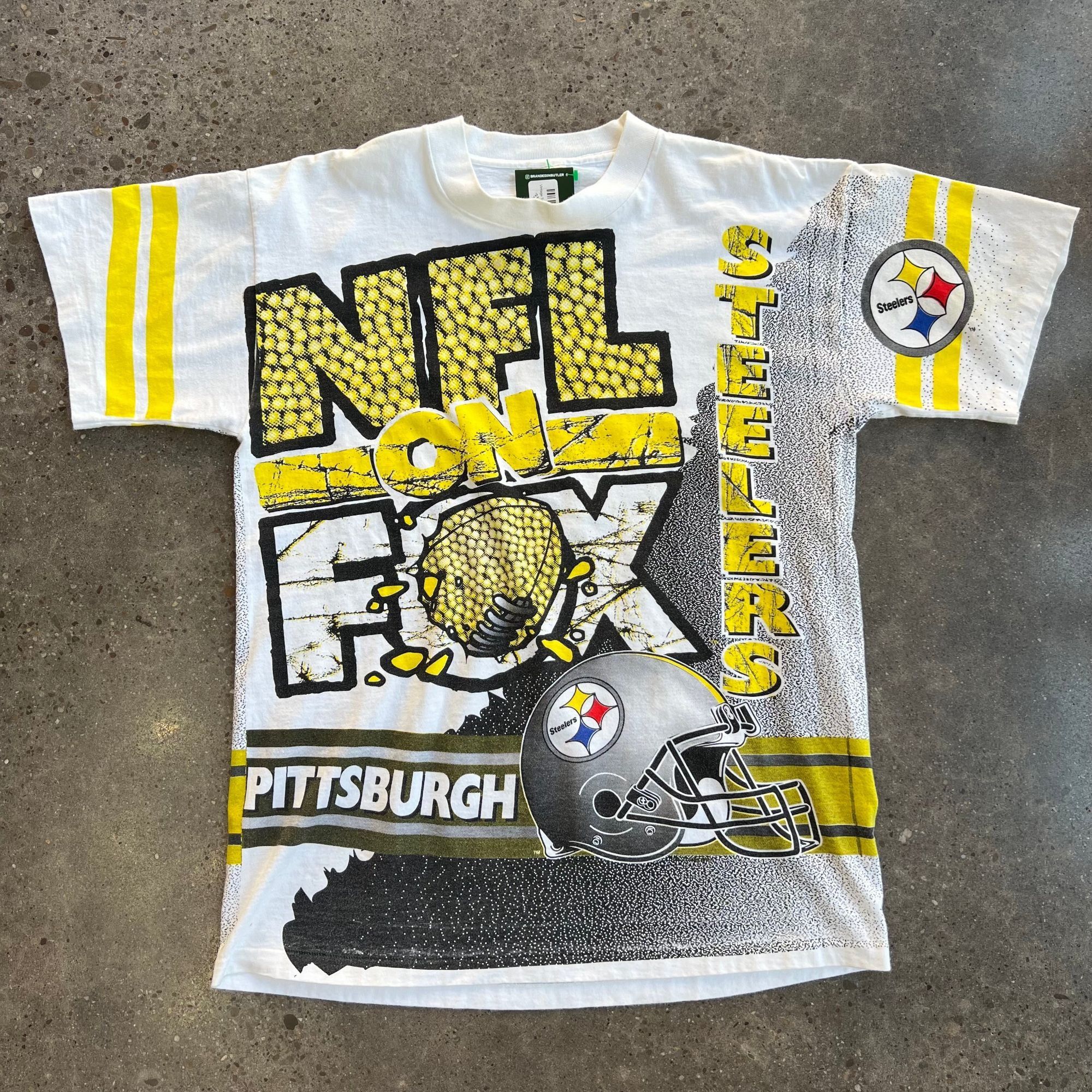 NFL × Vintage Vintage 90s Pittsburgh Steelers NFL on Fox All Over Print Size US M / EU 48-50 / 2 - 2 Thumbnail