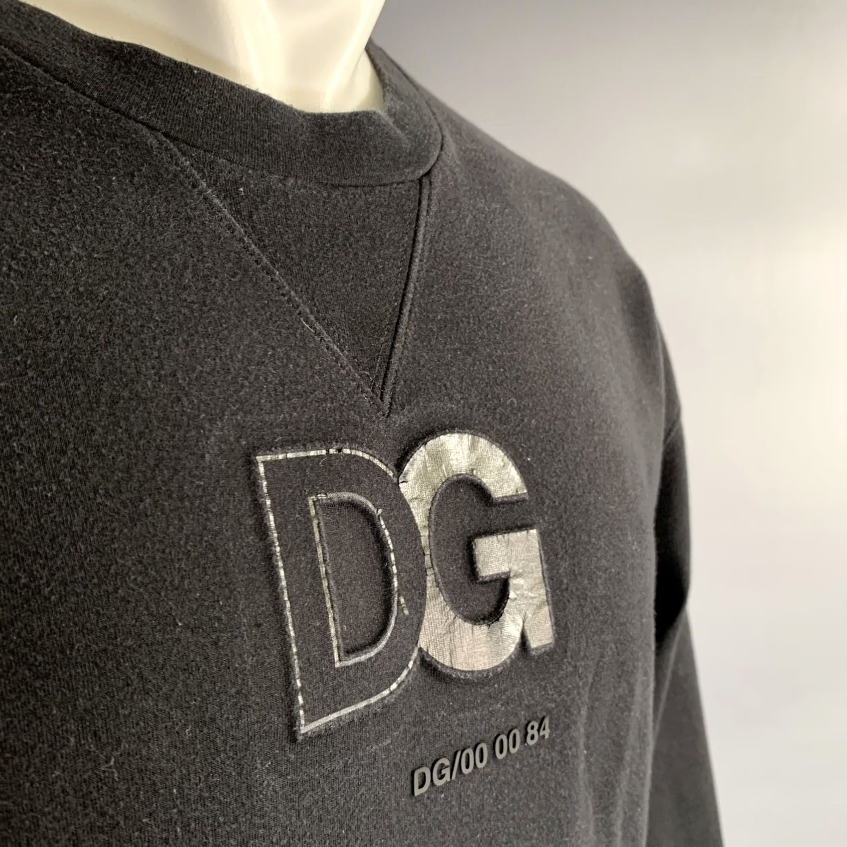 Dolce & Gabbana DOLCE & GABBANA Size M Black Logo Cotton Blend Crew-Neck Sweatshirt Mens Size US M / EU 48-50 / 2 - 2 Thumbnail