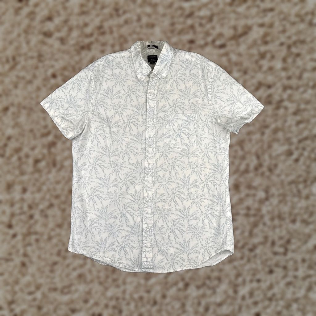 J.Crew J.Crew Slim Button-Up Shirt Men Medium Blue Floral Hawaiian Cotton Size US M / EU 48-50 / 2 - 1 Thumbnail