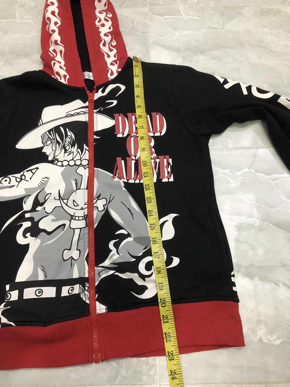 One Piece Vintage One Piece Portgas D. Ace Zip Hoodie Flame Red/Black Size US S / EU 44-46 / 1 - 17 Thumbnail