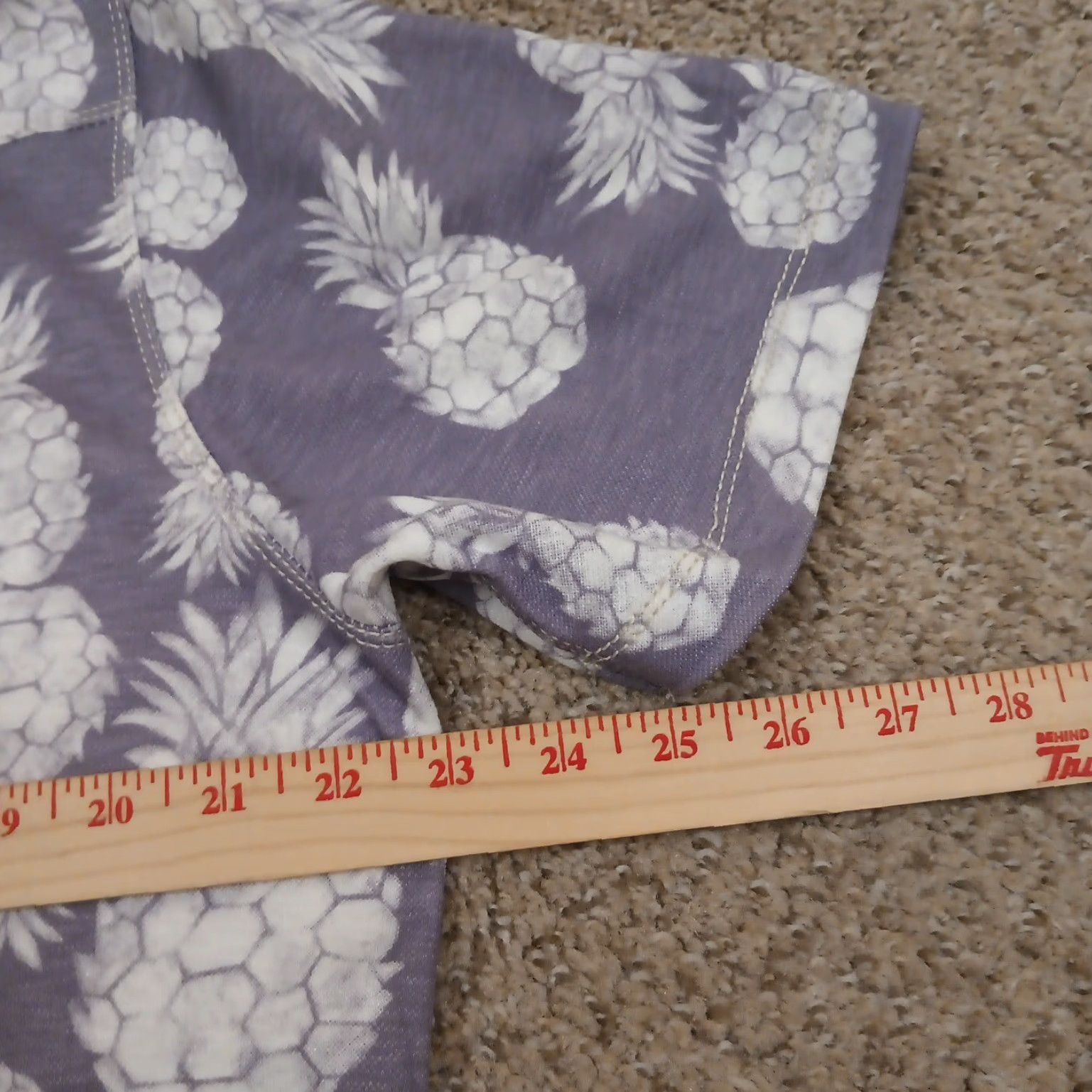 Vintage Visitor Polo Shirt Mens Large Purple Pineapple Pattern Short Sleeve Modal Blend Size US L / EU 52-54 / 3 - 7 Thumbnail