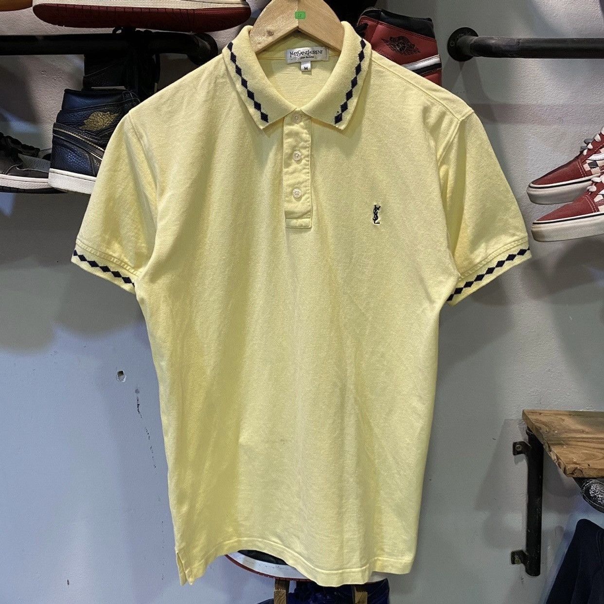 Yves Saint Laurent Vtg YSL Yves Saint Laurent Pour Homme Polo Tee Size US M / EU 48-50 / 2 - 1 Thumbnail