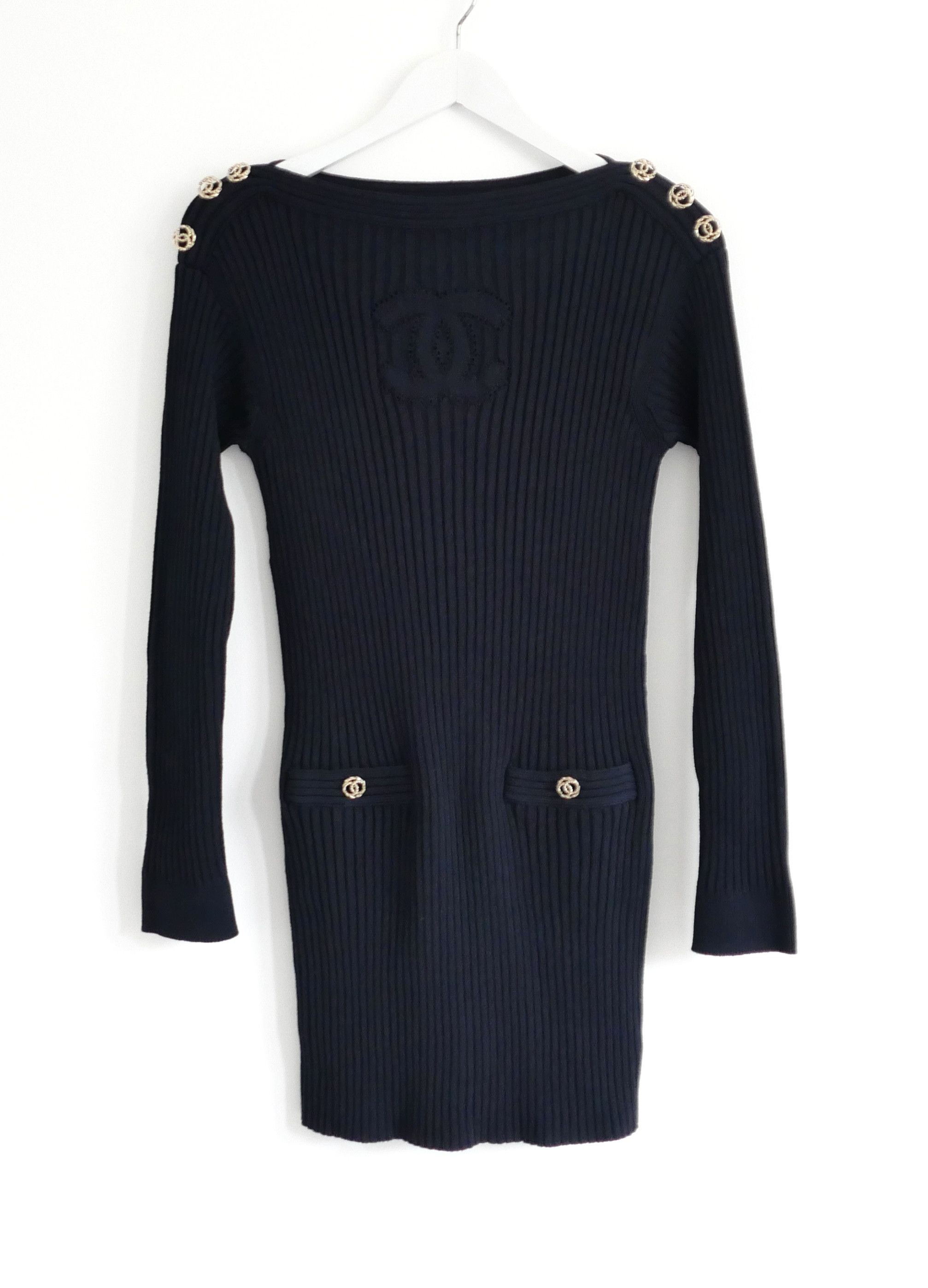 Chanel Resort 2020 20P CC Logo Sweater Dress