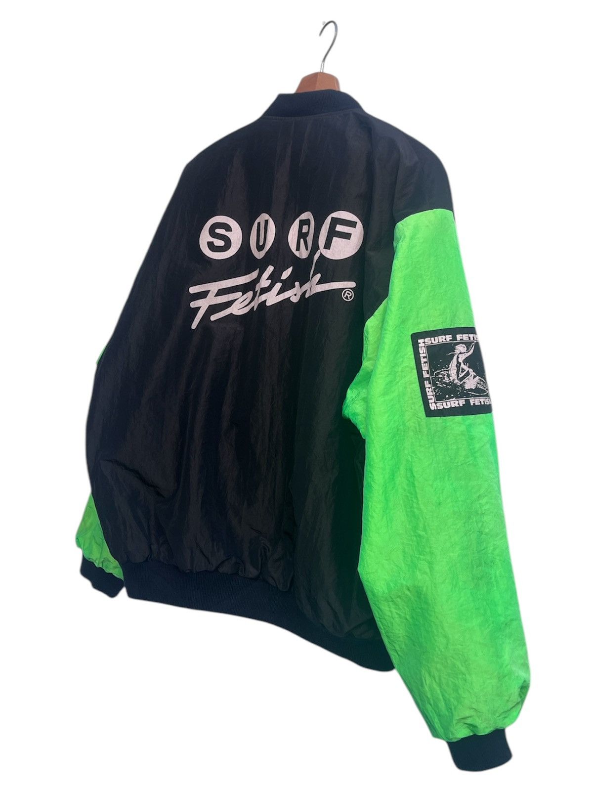 Sun Surf Vintage Surf Fetish Neon Green Bomber Jacket Size US L / EU 52-54 / 3 - 6 Thumbnail