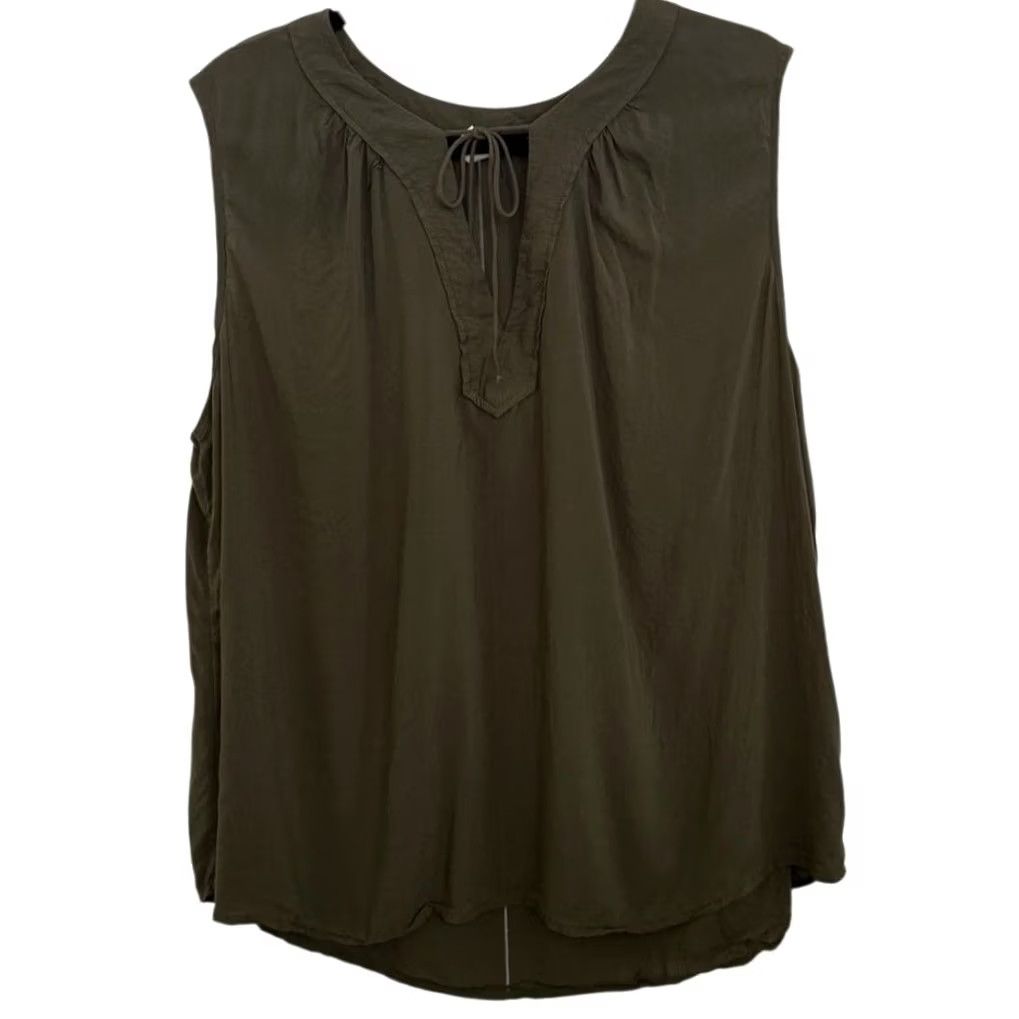Old Navy Old Navy Blouse Women Plus XXL Olive Green Sleeveless Front Tie Keyhole Boho Flowy Size XXL / US 16-18 / IT 52-54 - 2 Thumbnail
