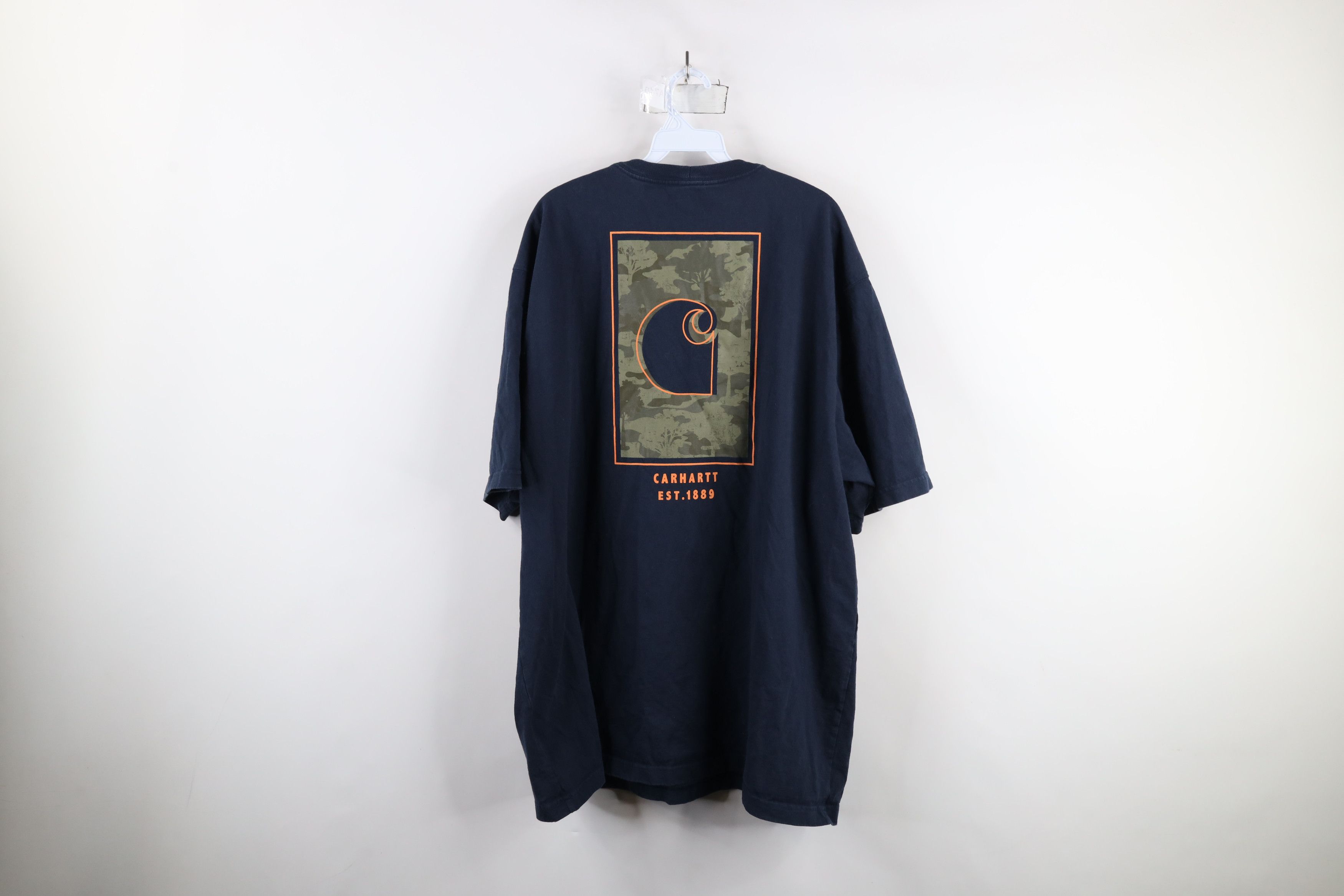 Carhartt × Vintage Vintage Y2K Carhartt Spell Big Logo Camouflage T-Shirt Blue Size US XXL / EU 58 / 5 - 10 Thumbnail