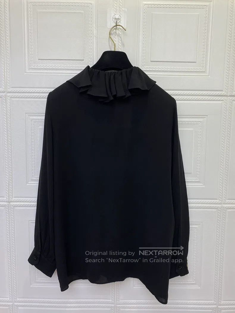 Gucci Gucci Black wood ear lace collar chiffon shirt Size S / US 4 / IT 40 - 4 Thumbnail