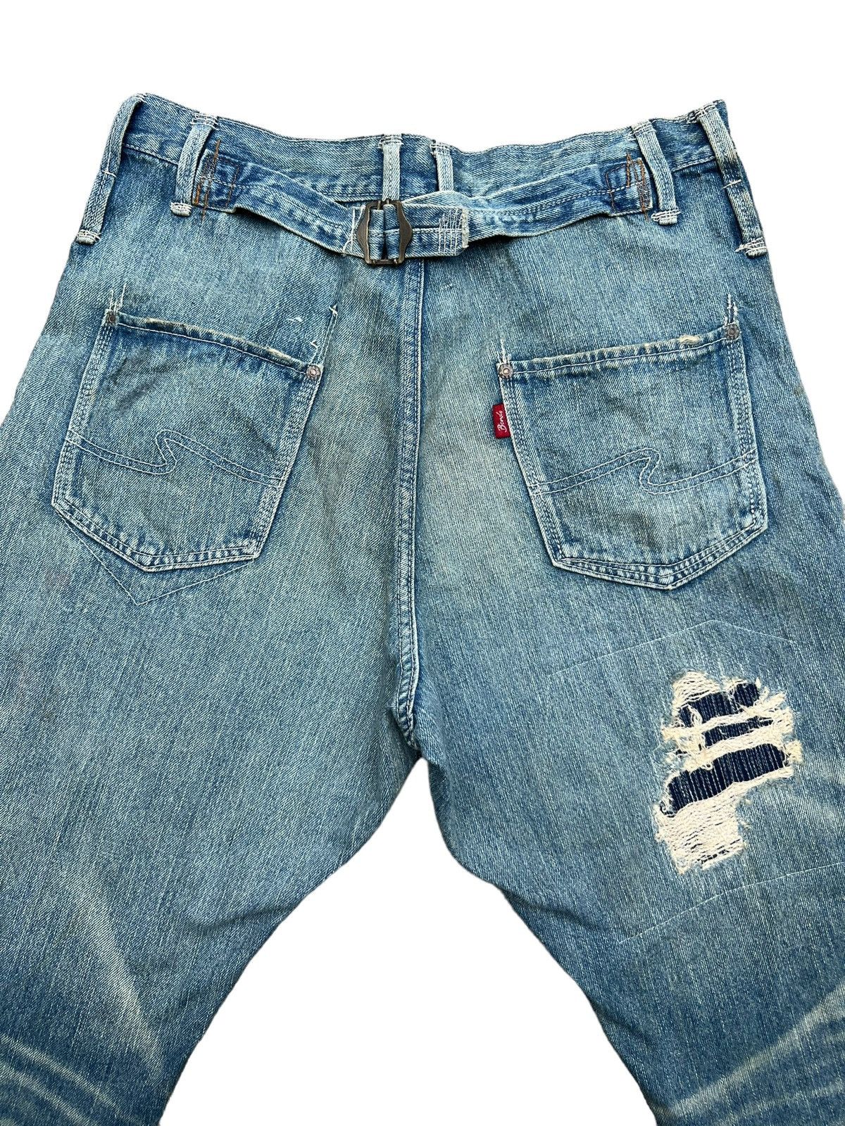 Japanese Brand Bond & Peace Patchwork Distressed Baggy Denim Jeans 32x32 Size US 32 / EU 48 - 6 Thumbnail