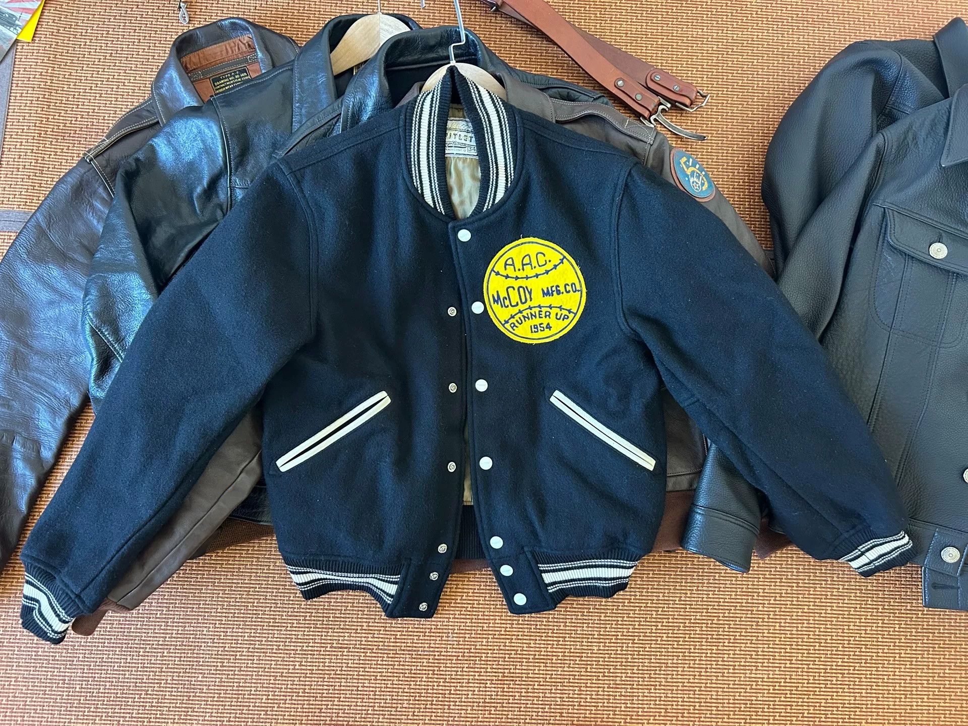 The Real McCoy's stylish black varsity jacket with logo Size US M / EU 48-50 / 2 - 1 Thumbnail