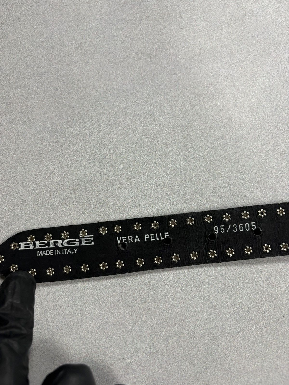 Other Berge Leather Studded Belt Rhinestone Chain Solid Brass Y2K Size ONE SIZE - 15 Thumbnail