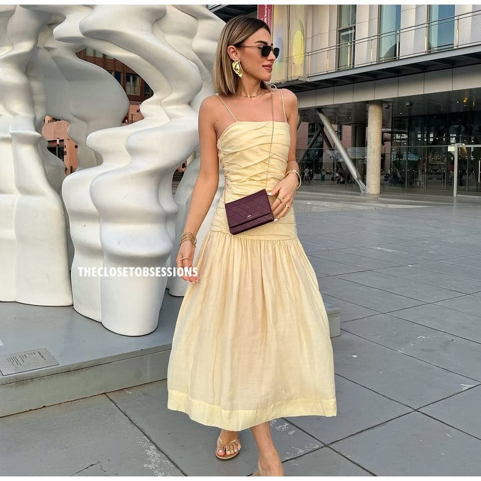 Zara ZARA BLOGGER FAVE!!! Ruched Midi Dress NWT Size L / US 10 / IT 46 - 2 Thumbnail