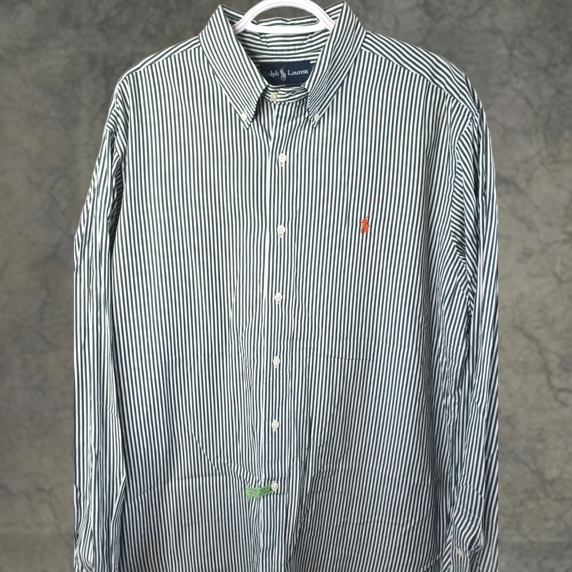 Ralph Lauren Ralph Lauren Custom Fit Shirt Mens XL Green White Stripe Long Sleeve Button-Up Size US XL / EU 56 / 4 - 1 Thumbnail
