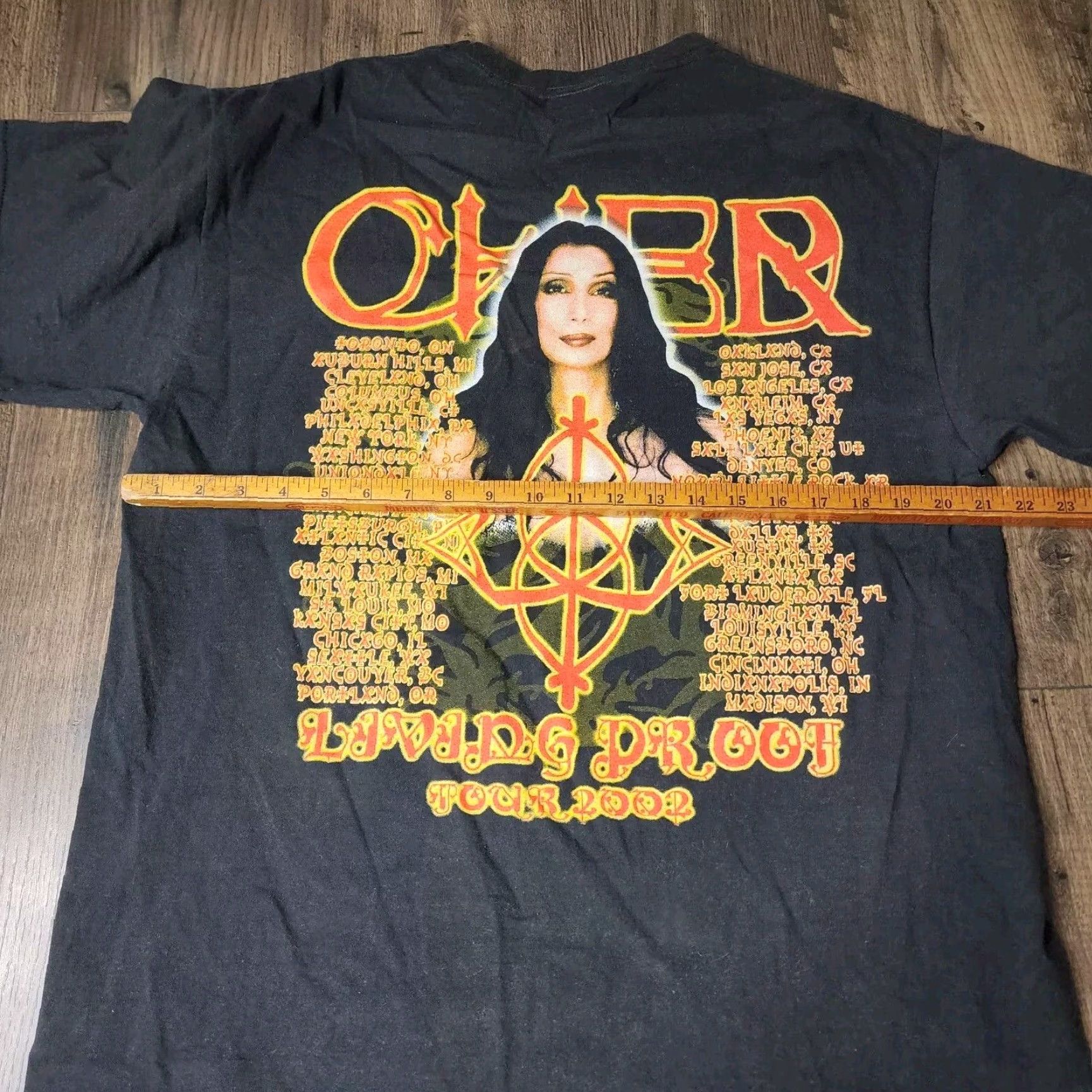 Vintage Cher Tour Mens Black Extra Large XL Vintage Y2K Living Proof T Shirt Size US L / EU 52-54 / 3 - 4 Thumbnail