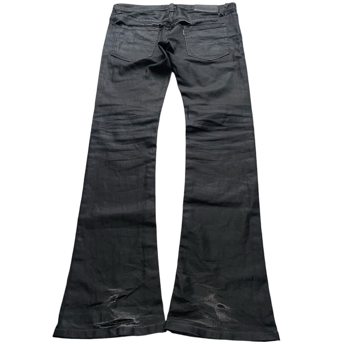 If Six Was Nine TORNADO MART COATED FLARE DENIM Size US 30 / EU 46 - 4 Thumbnail