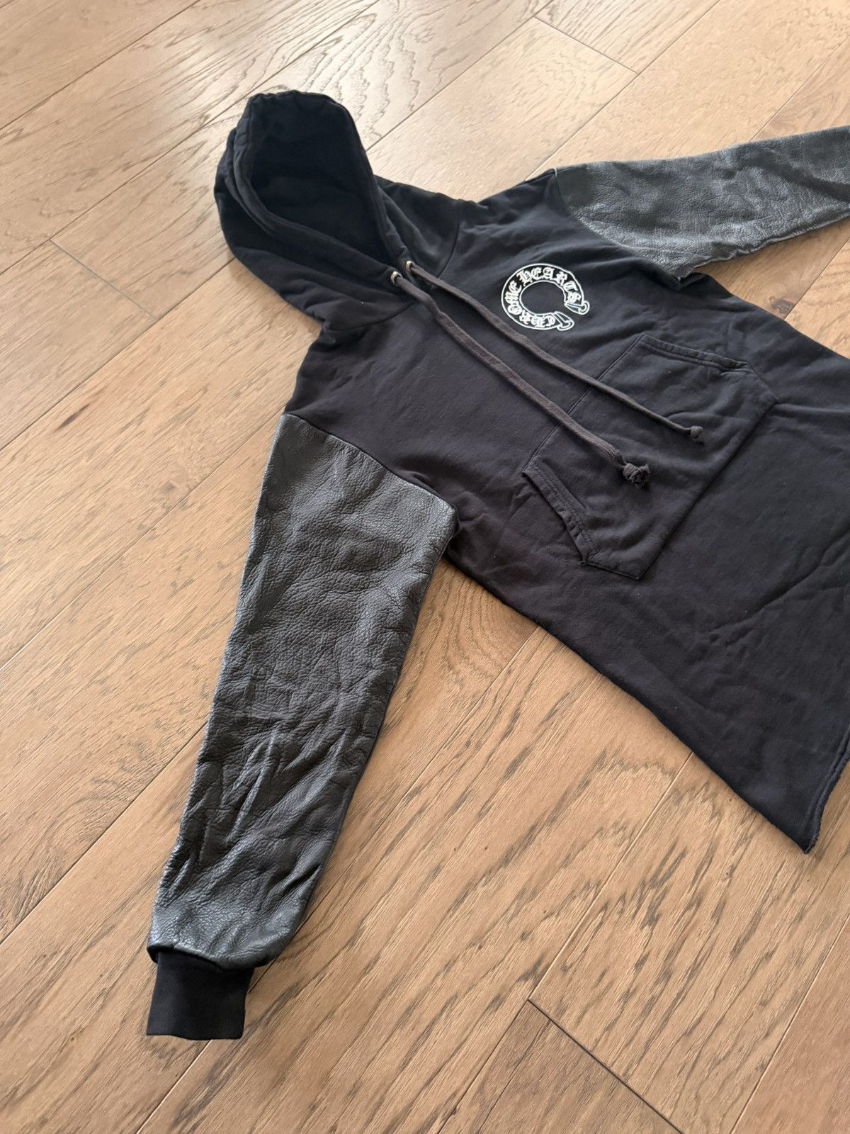Chrome Hearts Chrome Hearts Sample Heavyweight Leather Sleeve Hoodie Size US S / EU 44-46 / 1 - 7 Thumbnail