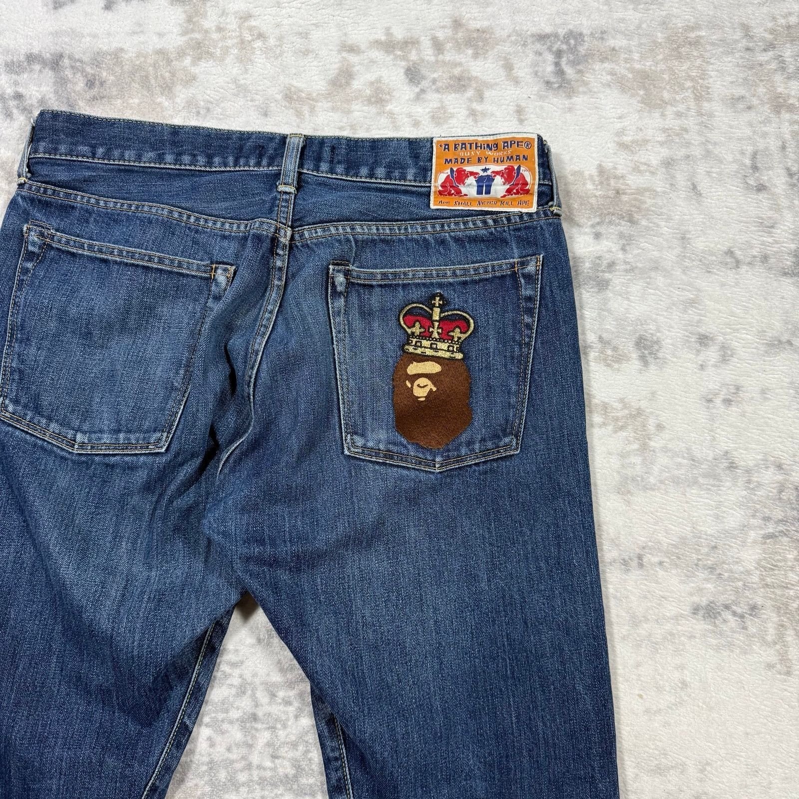 Bape × Nigo Authentic Bape 2000’s Crown Jeans 30 Size US 30 / EU 46 - 2 Thumbnail