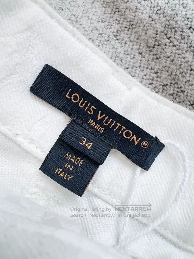 Louis Vuitton Louis Vuitton Denim shorts with white embossed full-print Size 33" - 6 Thumbnail
