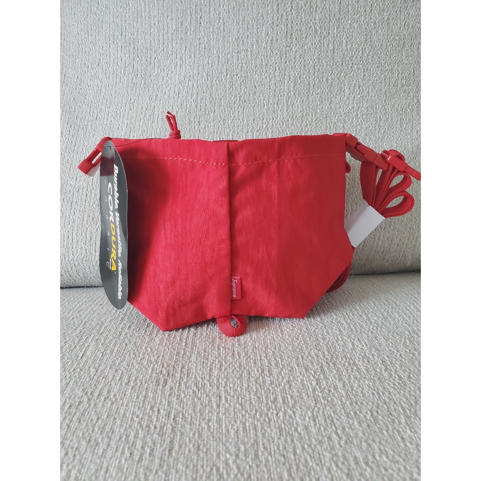 image of Supreme Red Logo Cordura Neck Pouch Bag Os, Men's