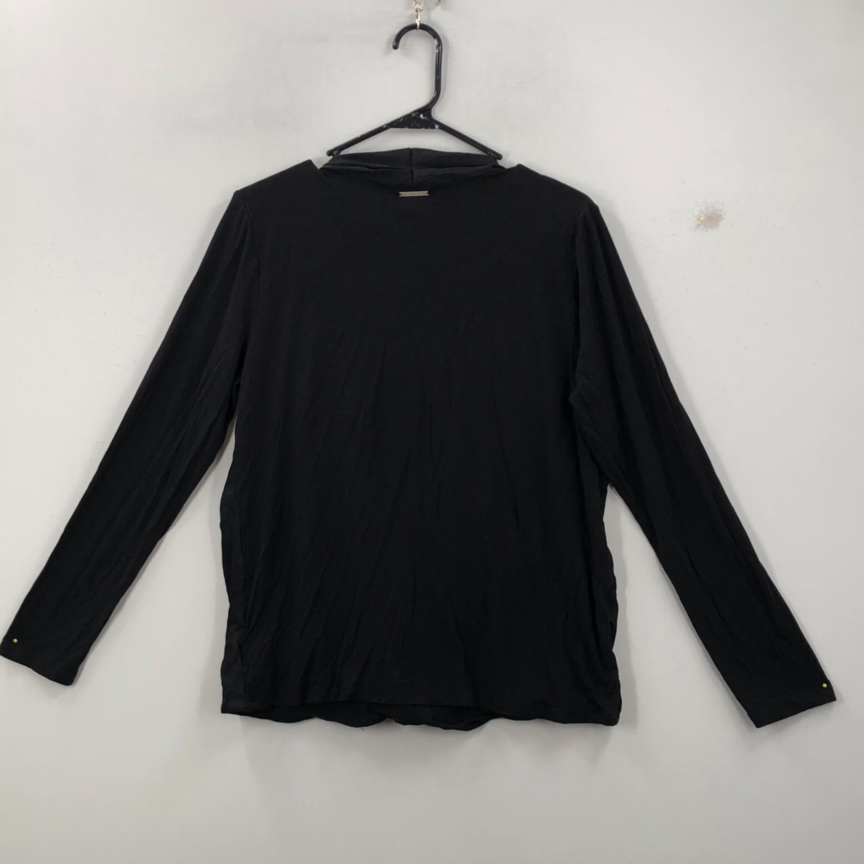 Michael Kors Michael Kors Womens T-Shirt Black Wrap V-Neck Pullover Knit Long Sleeve Size L Size L / US 10 / IT 46 - 2 Thumbnail