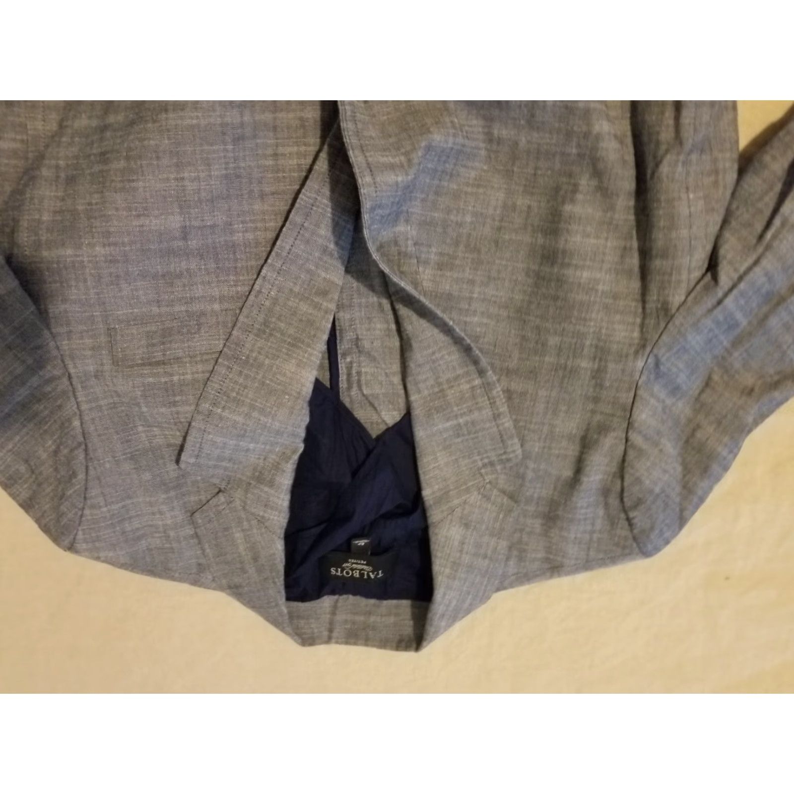 Talbots Womens Talbots Jacket 6P Petite Gray Gray Cotton Blazer Jacket Blazer Womens 6P Petite Talbots Gray Cotton Blazer Size M / US 6-8 / IT 42-44 - 2 Thumbnail