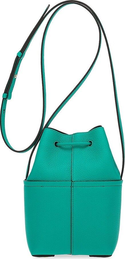 Salvatore Ferragamo o1s1rm0924 Size: OS / Mini Leather Bucket Bag in Dark Green Size ONE SIZE - 4 Thumbnail