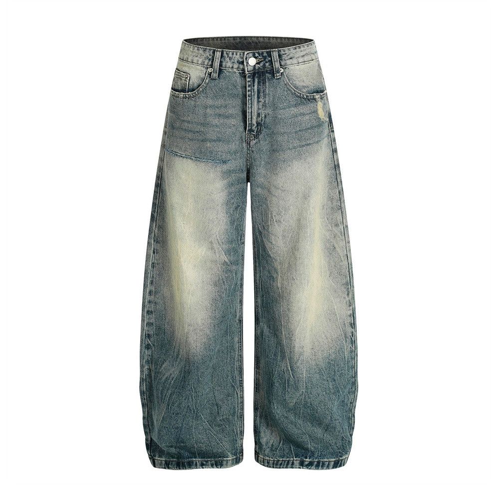 Jean Men's loose retro punk washed distressed scimitar jeans Size US 32 / EU 48 - 1 Thumbnail